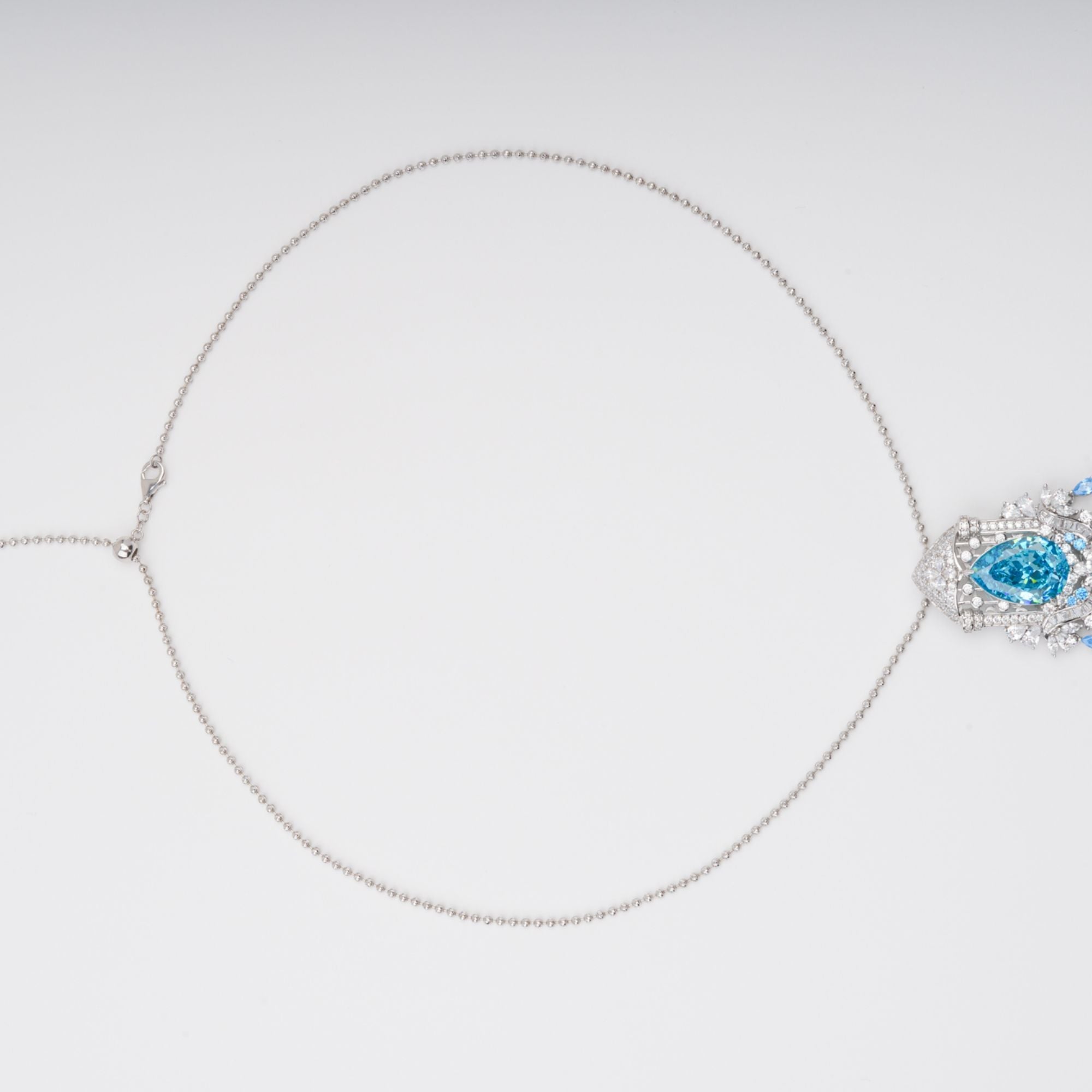 Aava Blue Teardrop Gemstone Pendant Sterling Silver Necklace