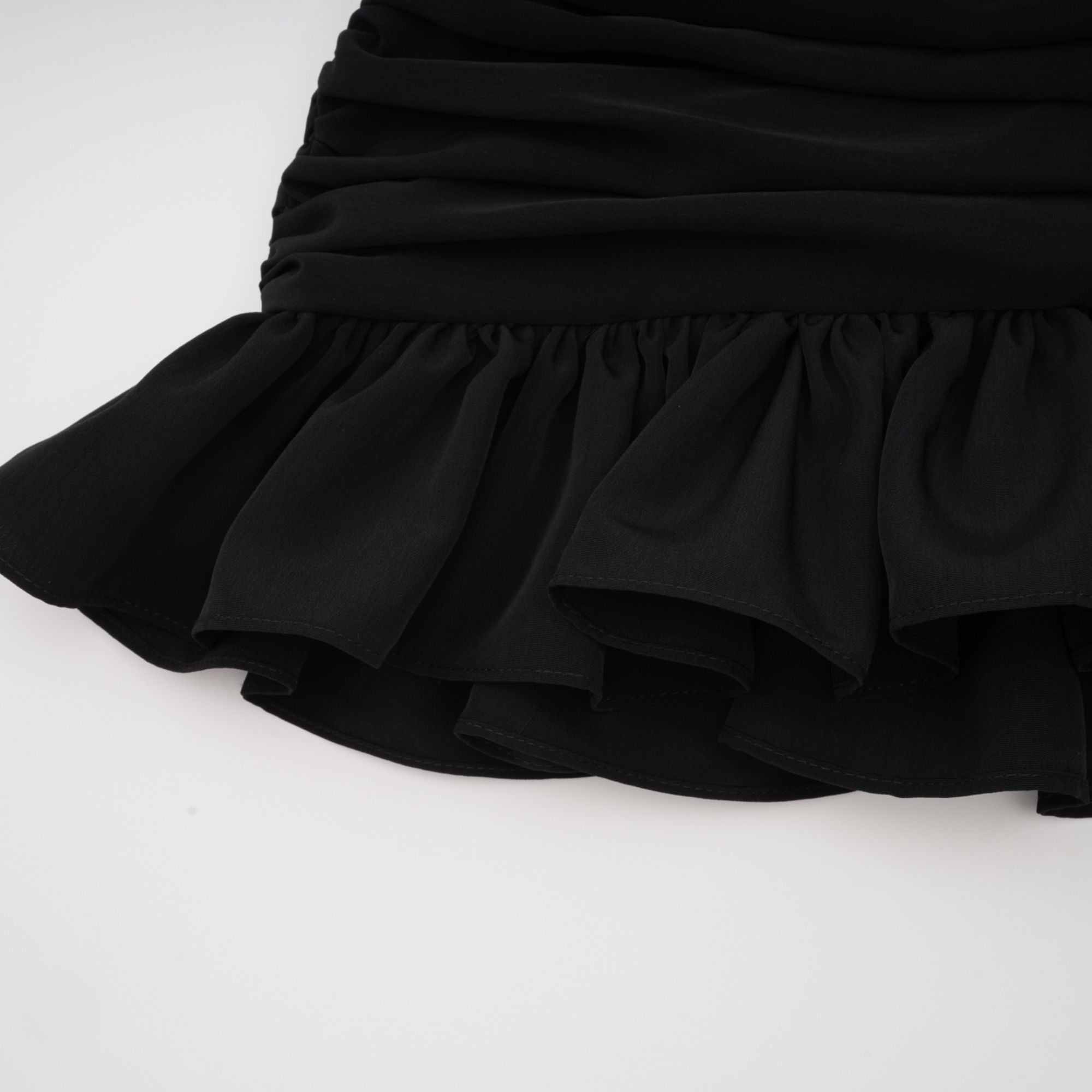 Pauline black asymmetrical ruffled skirt (Final Sale)
