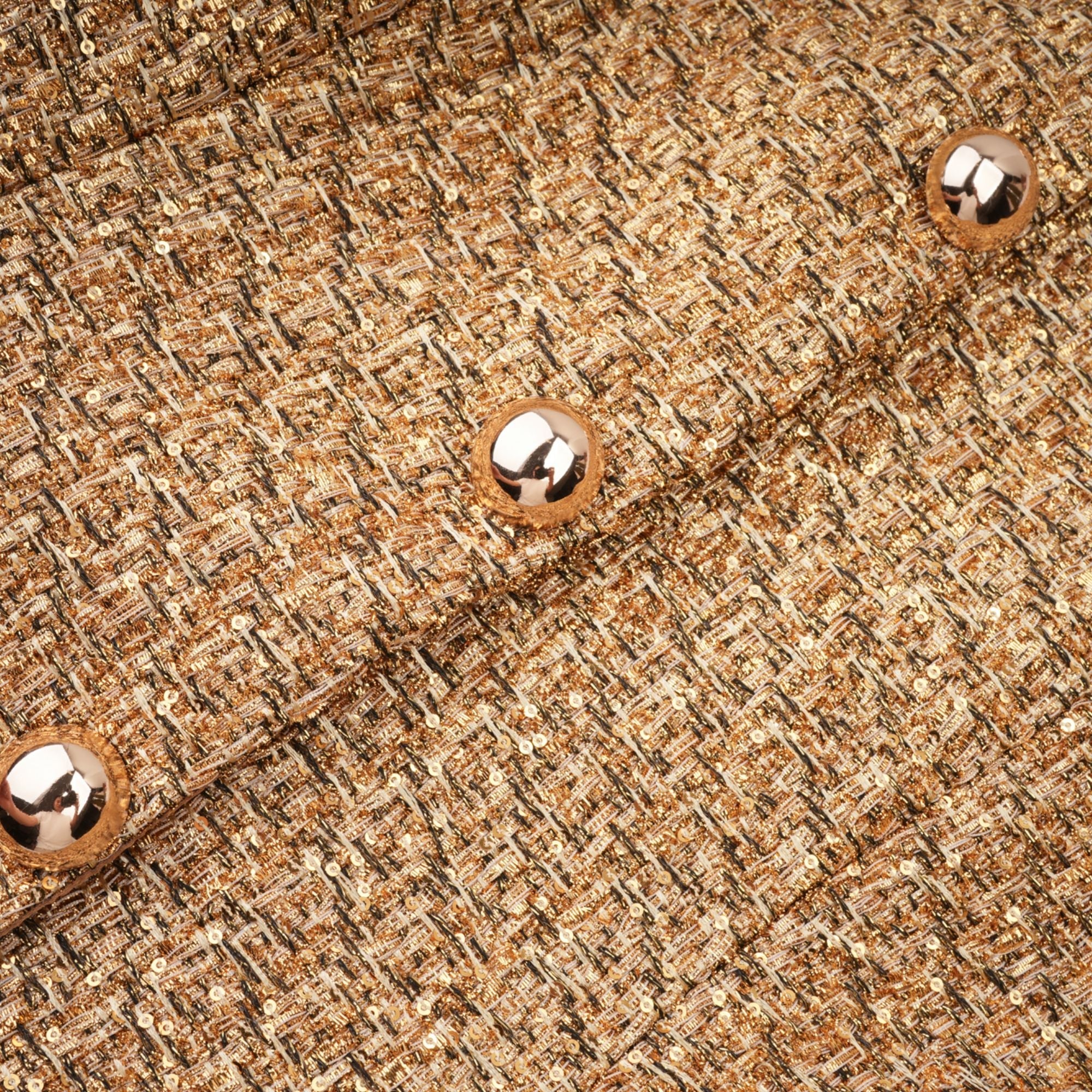 Clothilde Gold Sequined Tweed Jacket