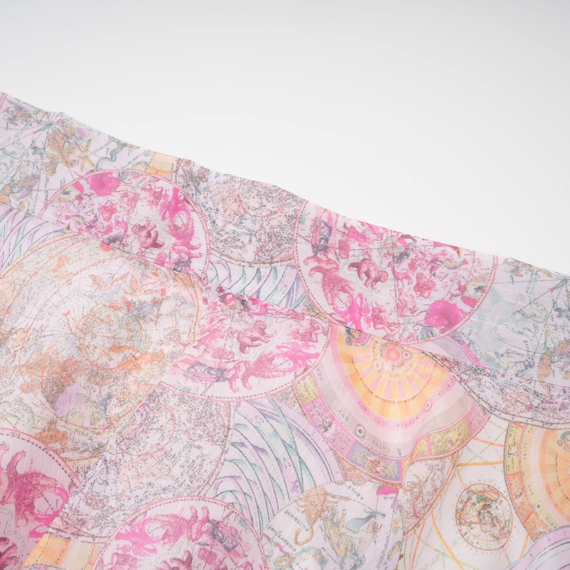 Cherry pink pattern-print shirt & skirt matching set(Final Sale-US Only)