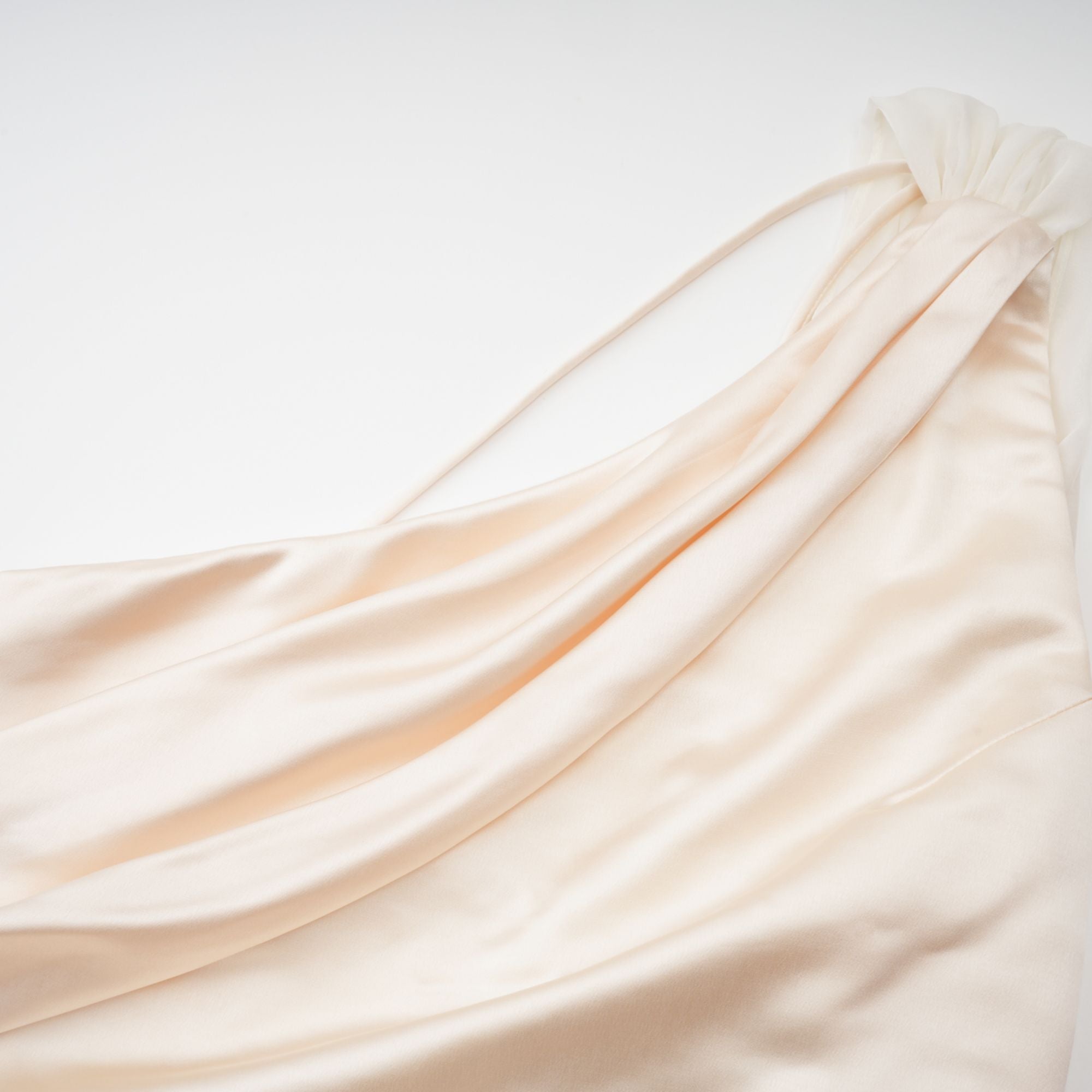 Thérèse neutral scarf-design satin maxi dress (Final Sale)