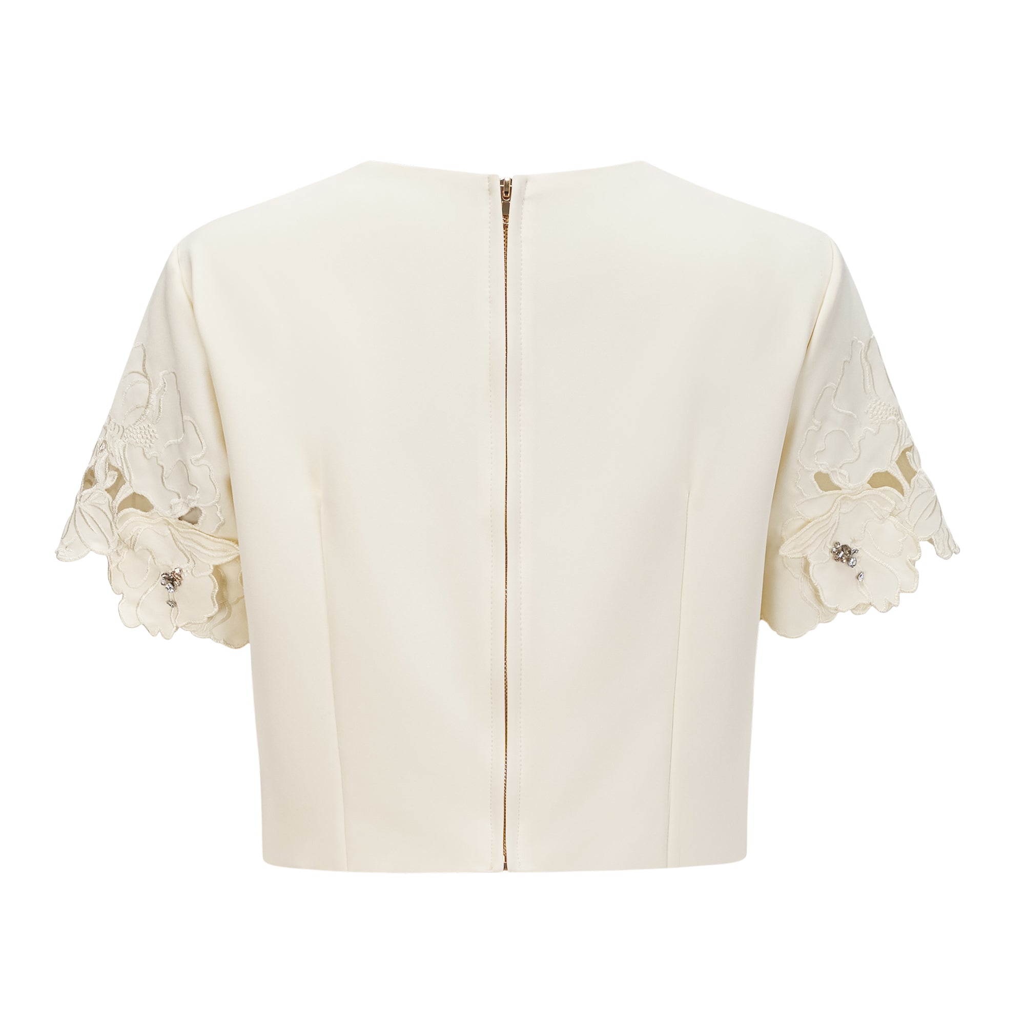 Coralie neutrals 3D-petal top & skirt matching set (Final Sale-US Only)