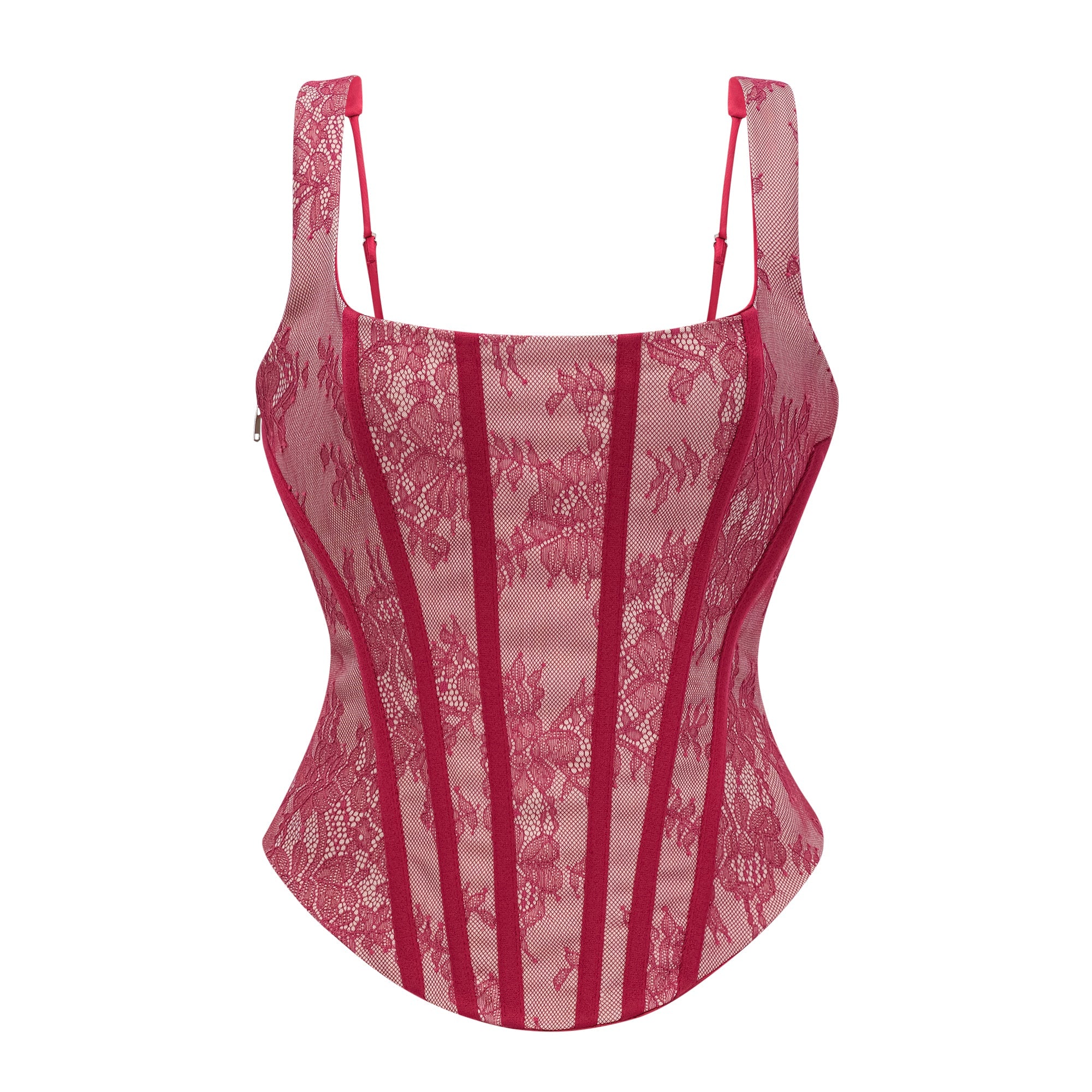 Olesya Red Lace Top & Ruched Skirt Set (Final Sale)