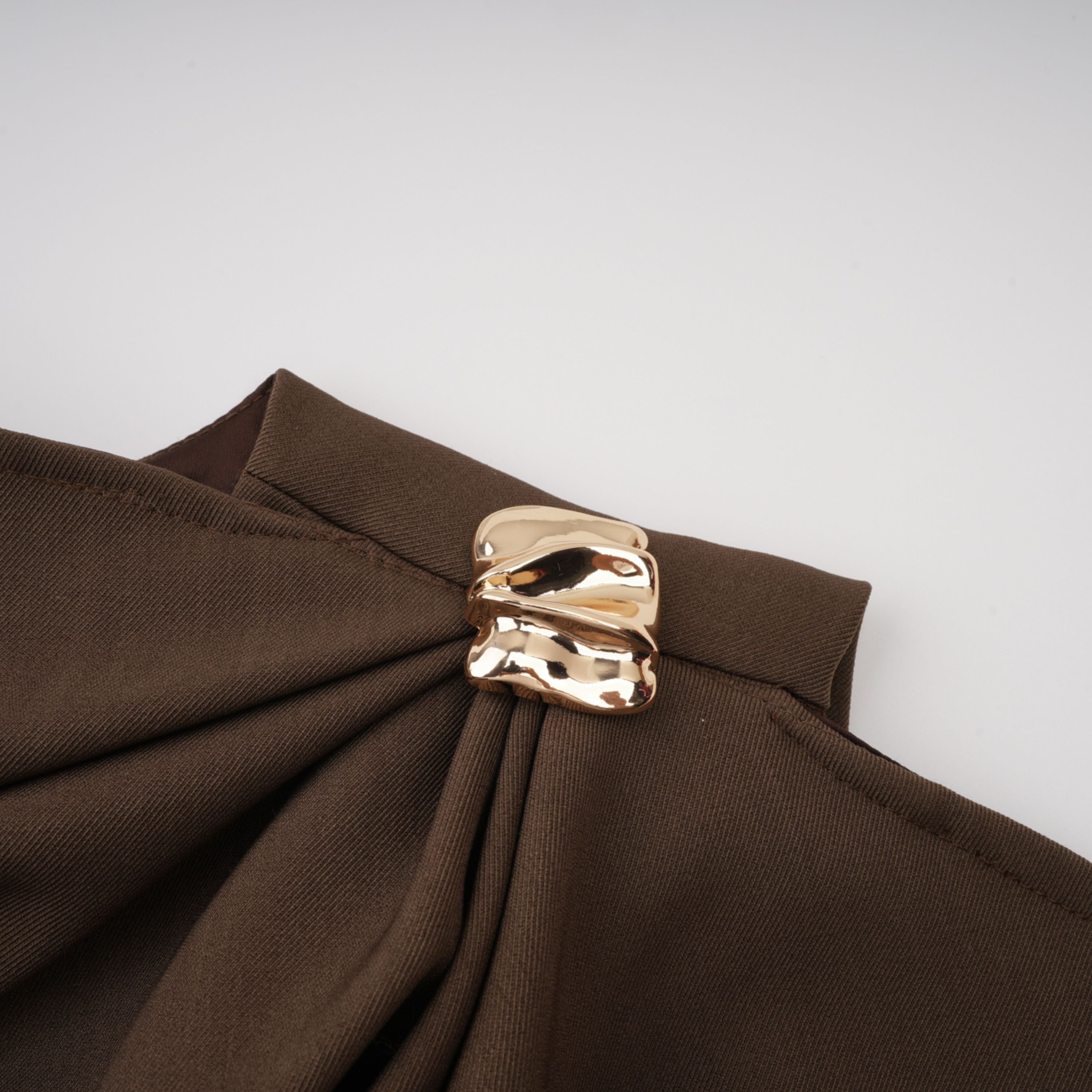 Francesca Brown Asymmetrical Gathered Mini Dress (Final Sale)