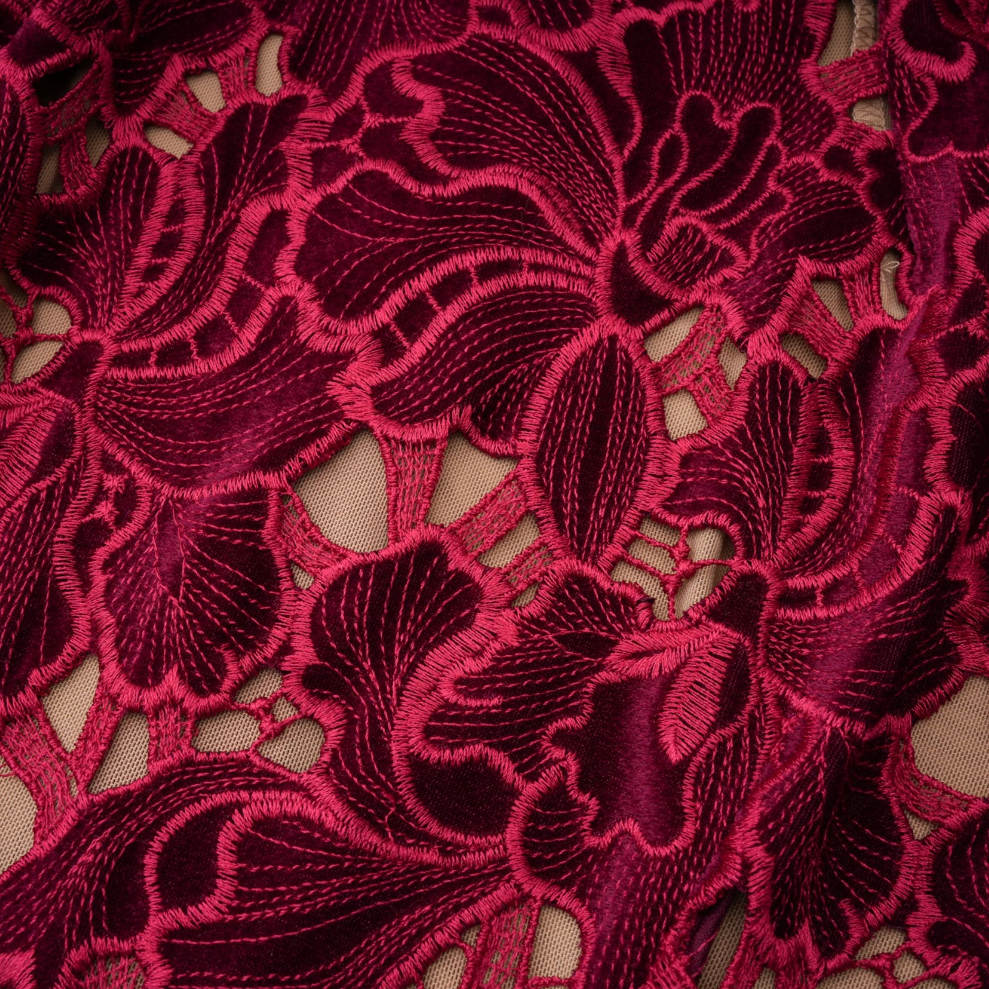 Hafdis Red Floral Embroidered Mini Dress (Final Sale)