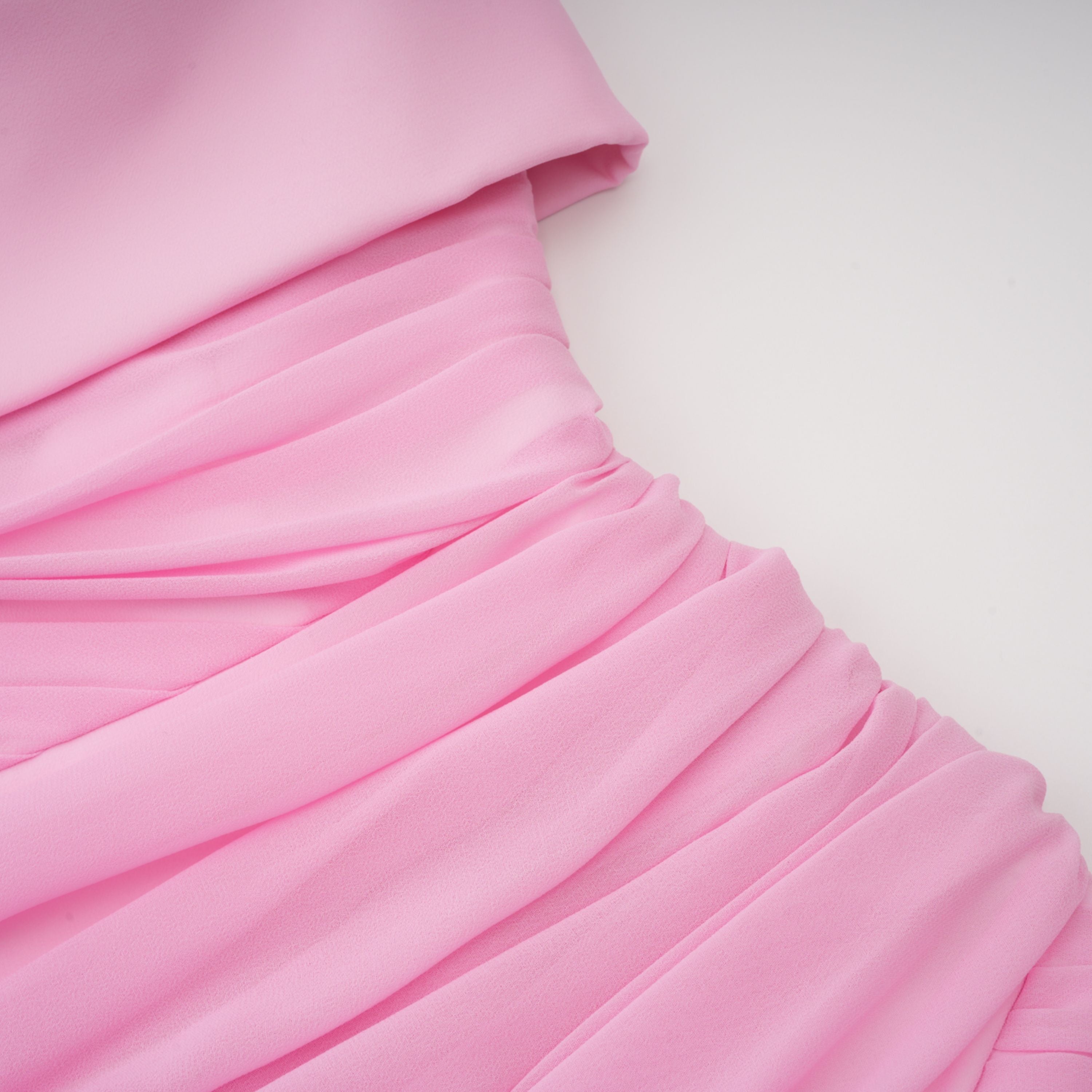 Laetitia Pink Pleated Train Ruched Maxi Dress (Final Sale)