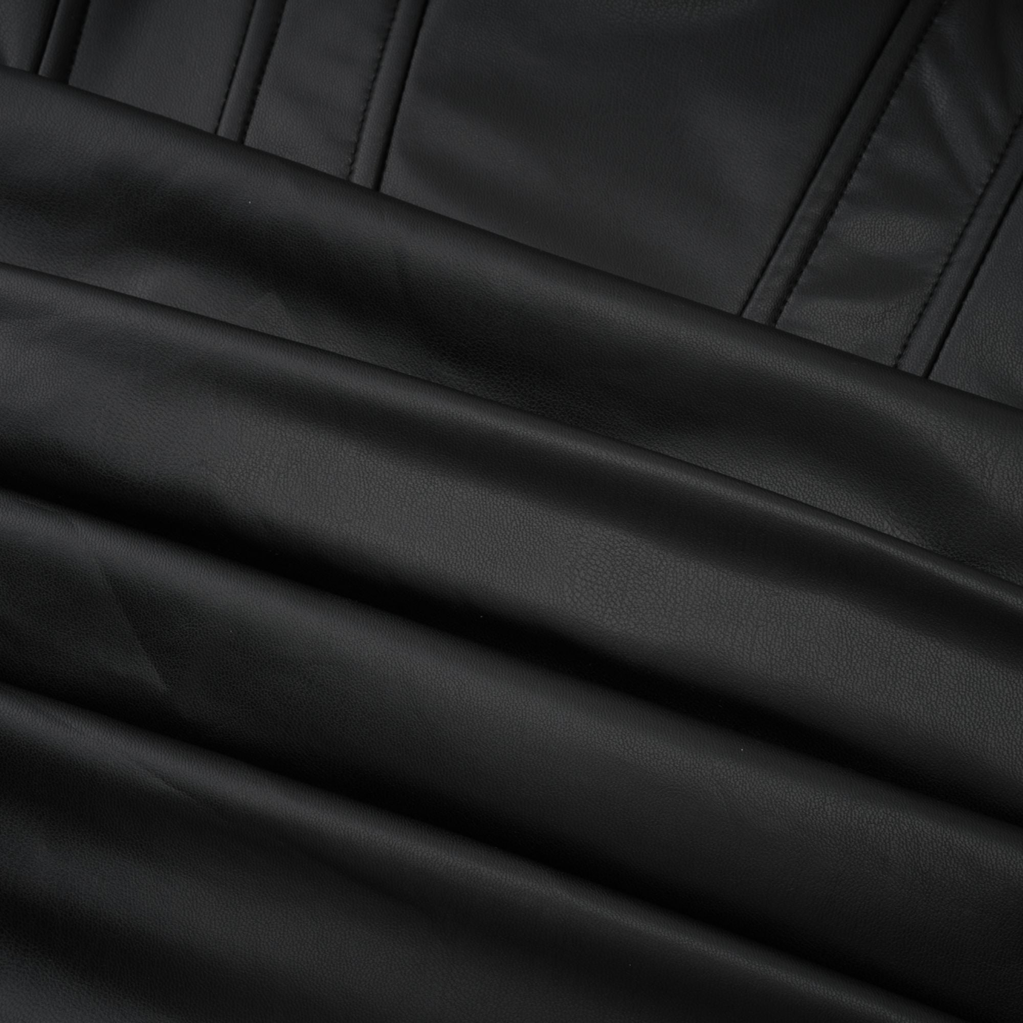 Agnes Black Ruched Leather Bodycon Mini Dress (Final Sale)