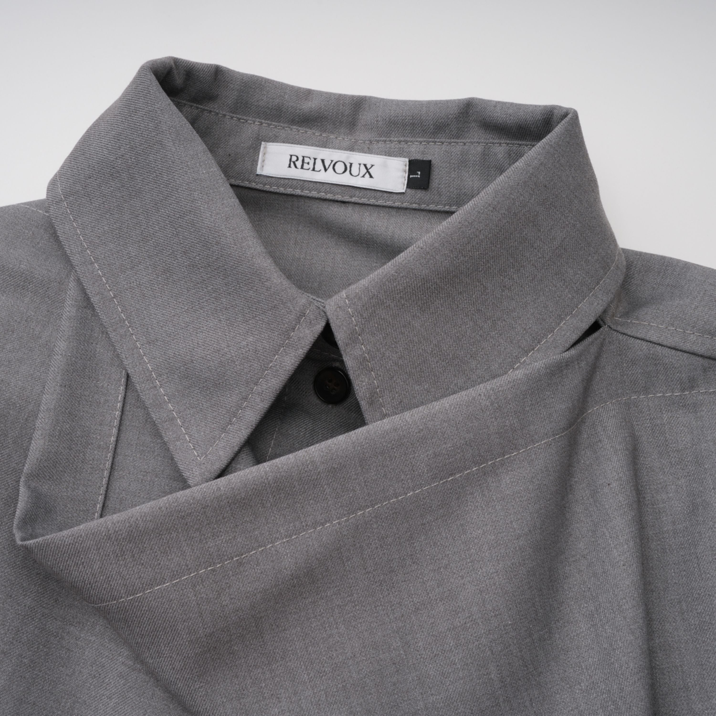 Cynthia Grey Asymmetrical Draped Shirt & Trousers Set