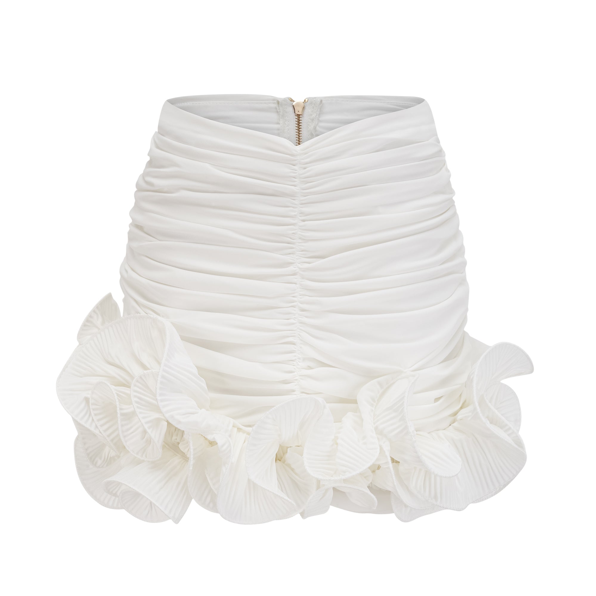 Sylvie ruched ruffled mini skirt (Final Sale)