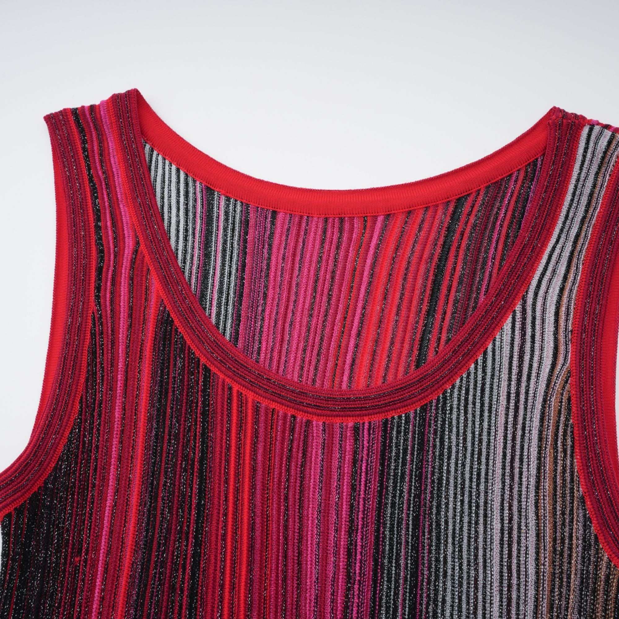 Amaryllis Red Sequin Striped Knit Mini Dress (Final Sale-US Only)