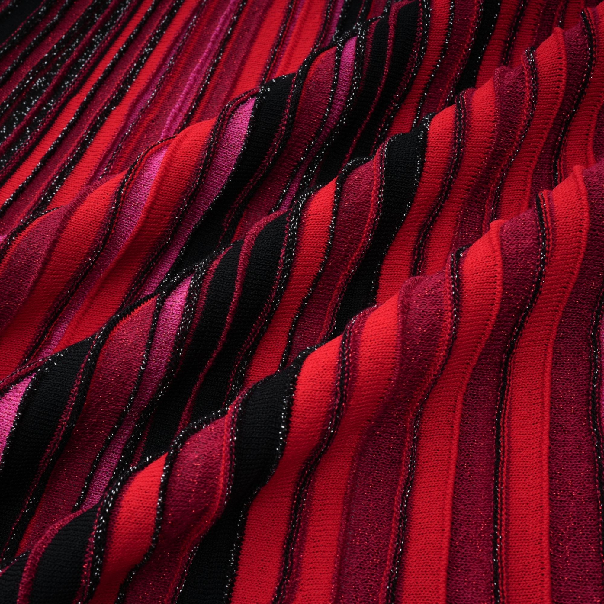 Amaryllis Red Sequin Striped Knit Mini Dress (Final Sale-US Only)