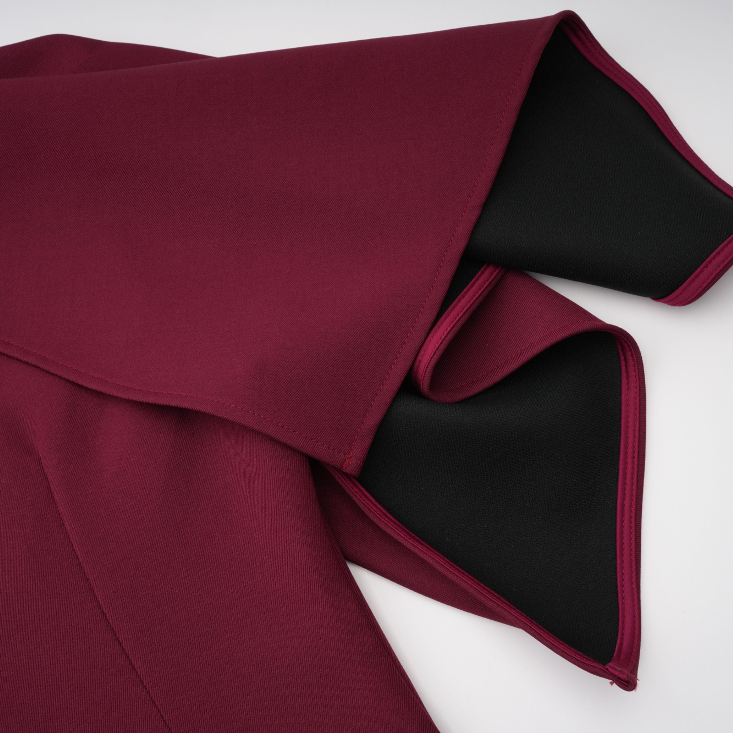 Wren Burgundy Asymmetrical Cape Maxi Dress (Final Sale-US Only)