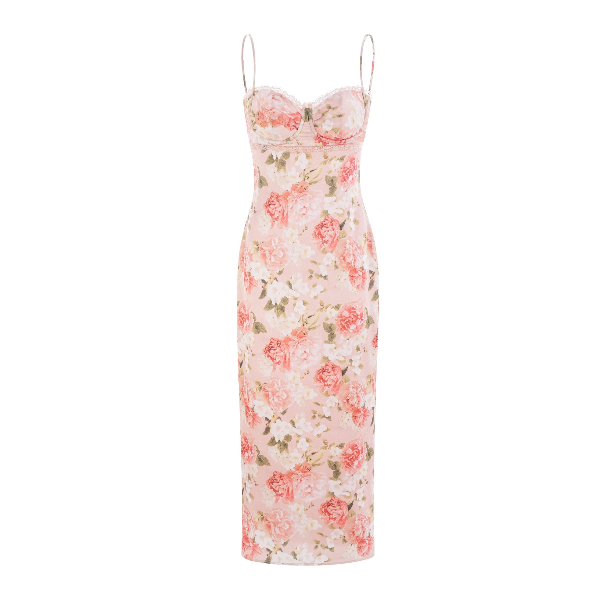Yvette pink floral-print satin maxi dress (Final Sale-US Only)