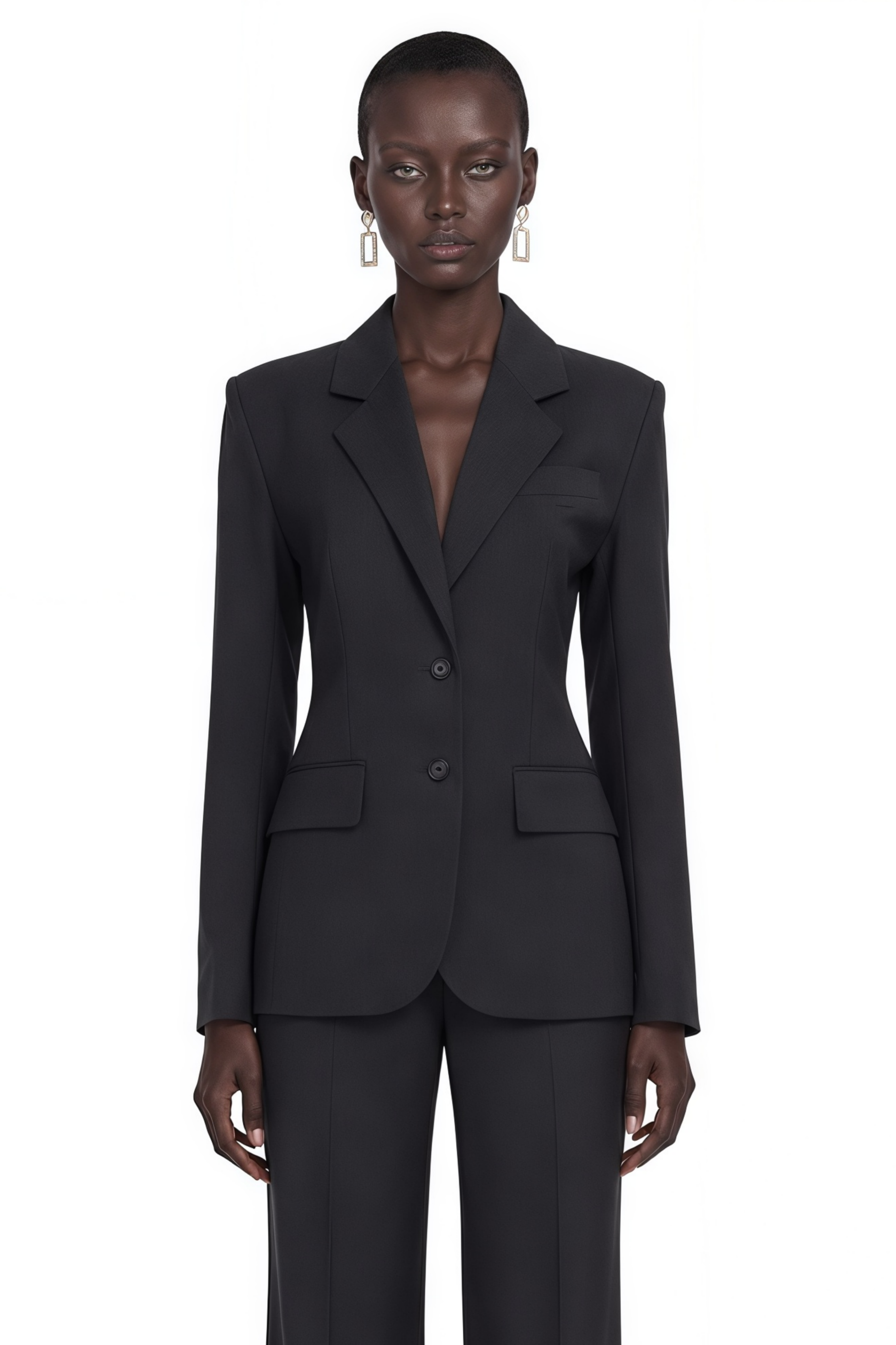 Ehsan Dark Grey Cinched Waist Blazer