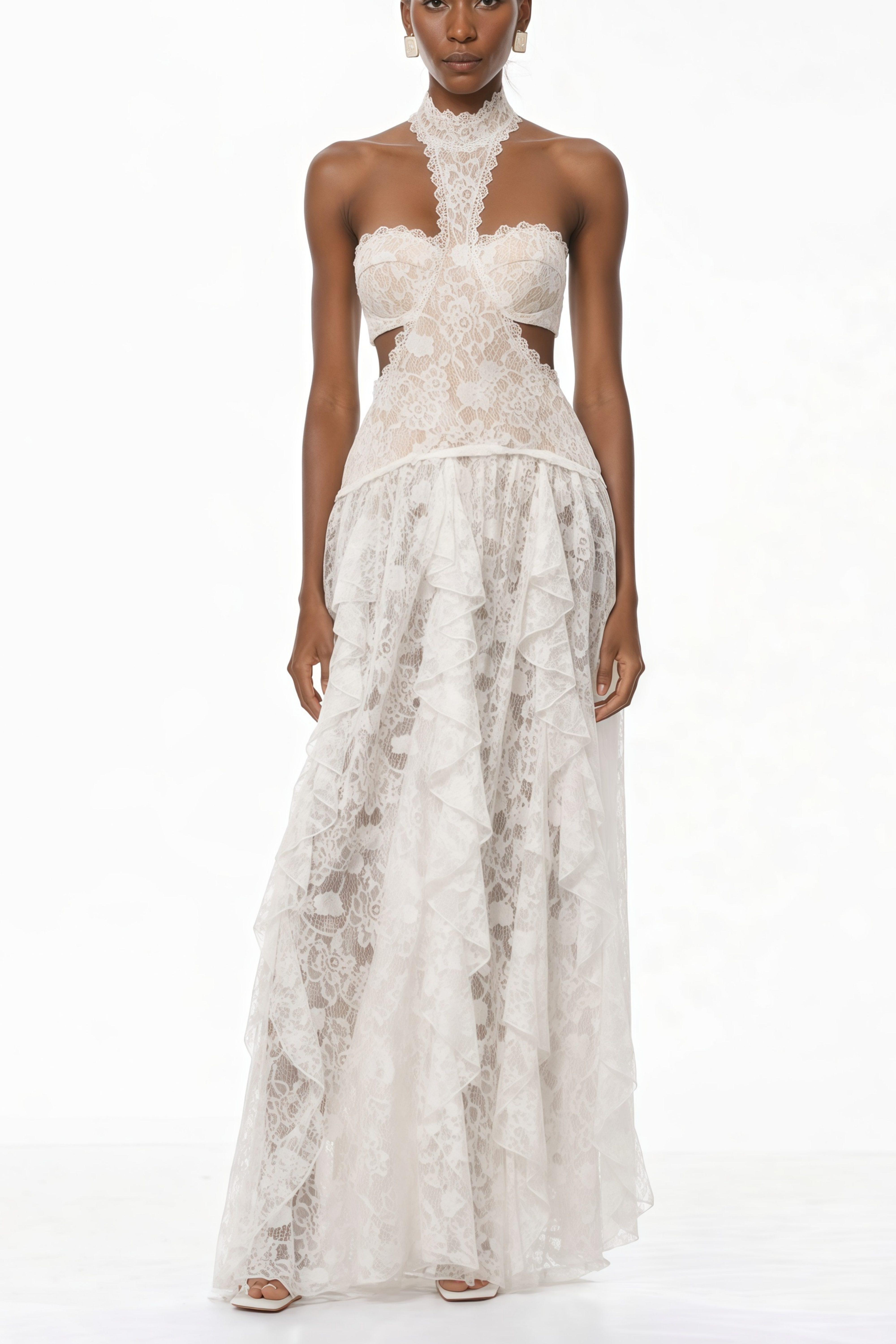 Halterneck Lace Maxi Dress