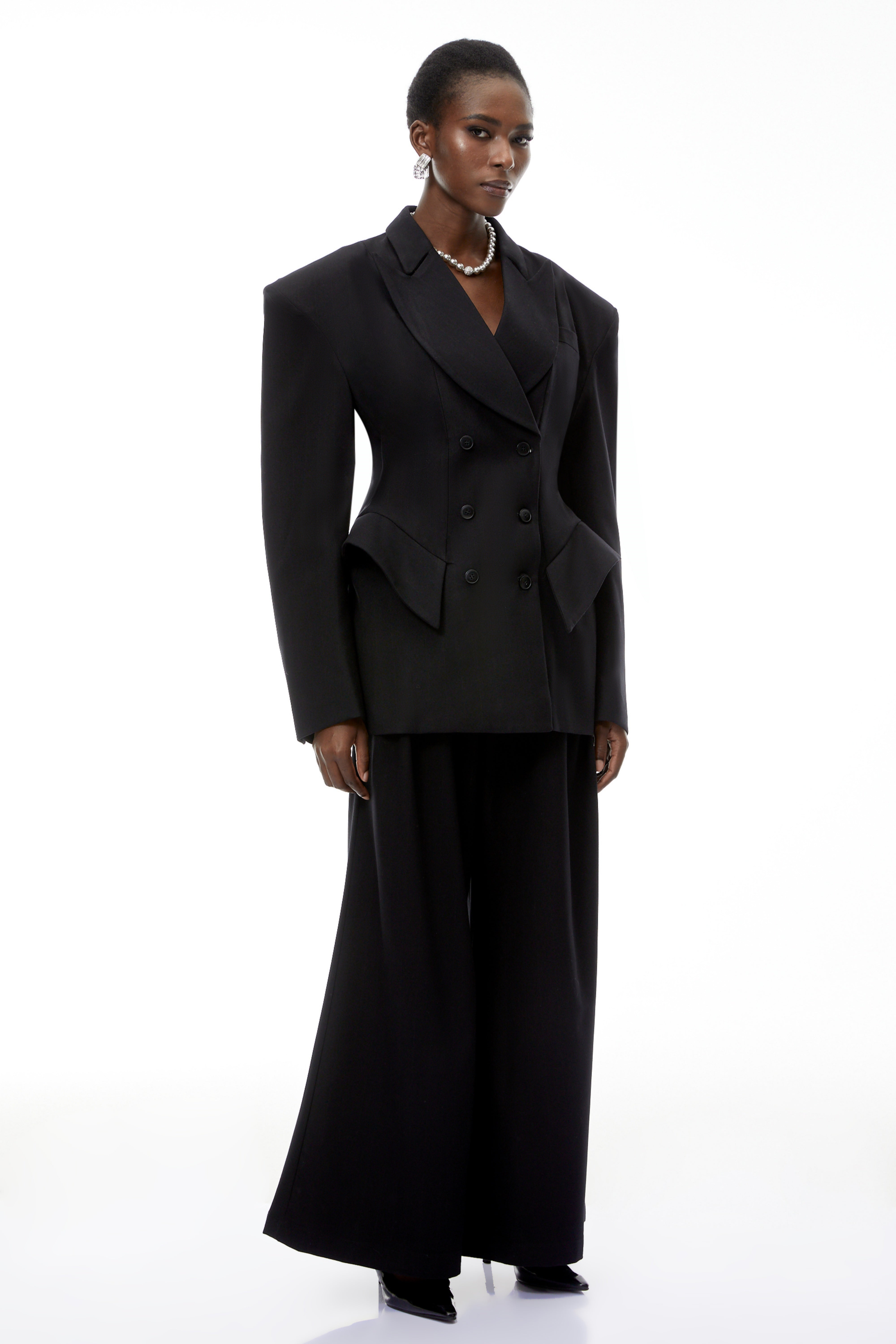 Faith Black Double-Breasted Blazer & Trouser Set (Final Sale)