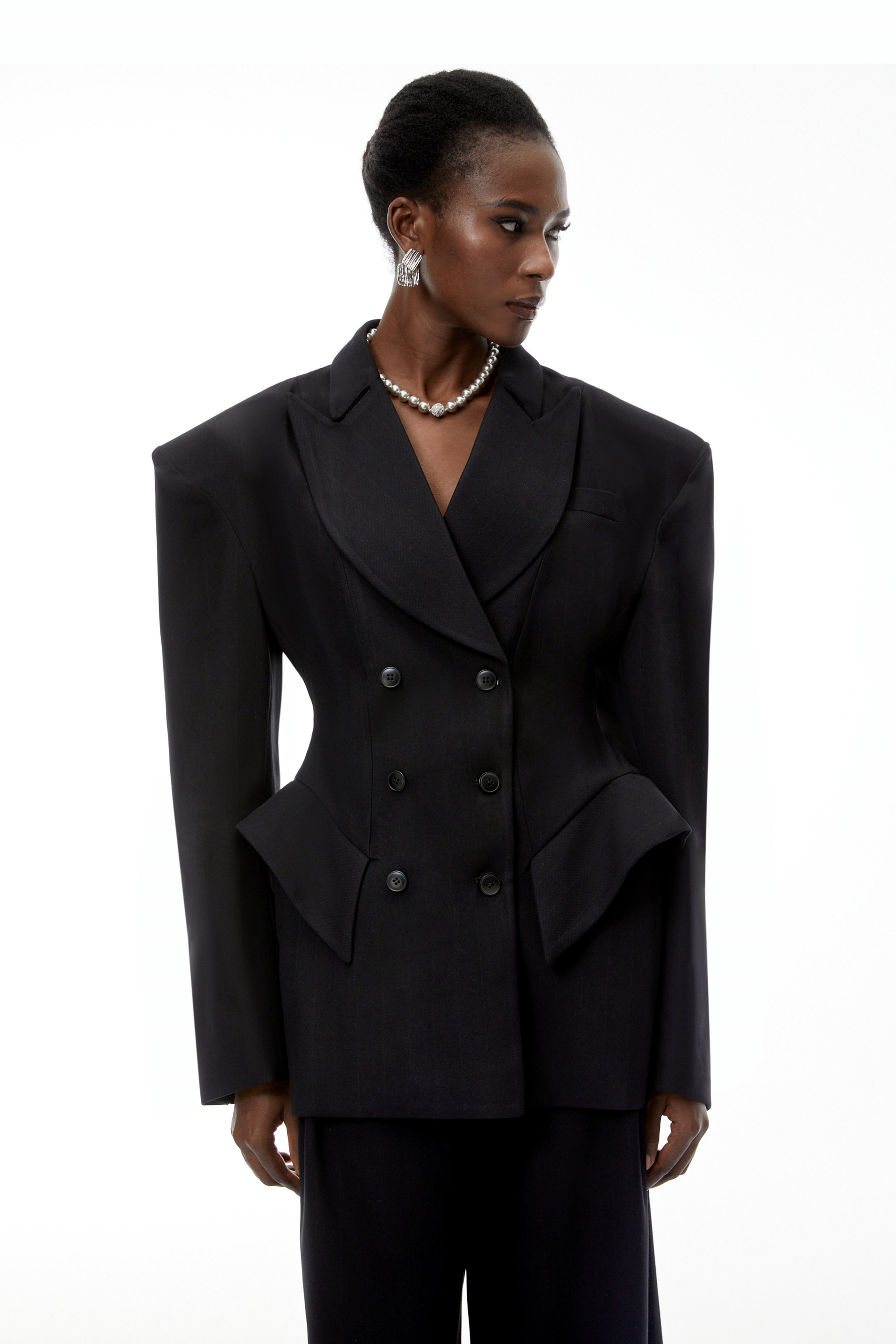 Faith Black Double-Breasted Blazer & Trouser Set (Final Sale)