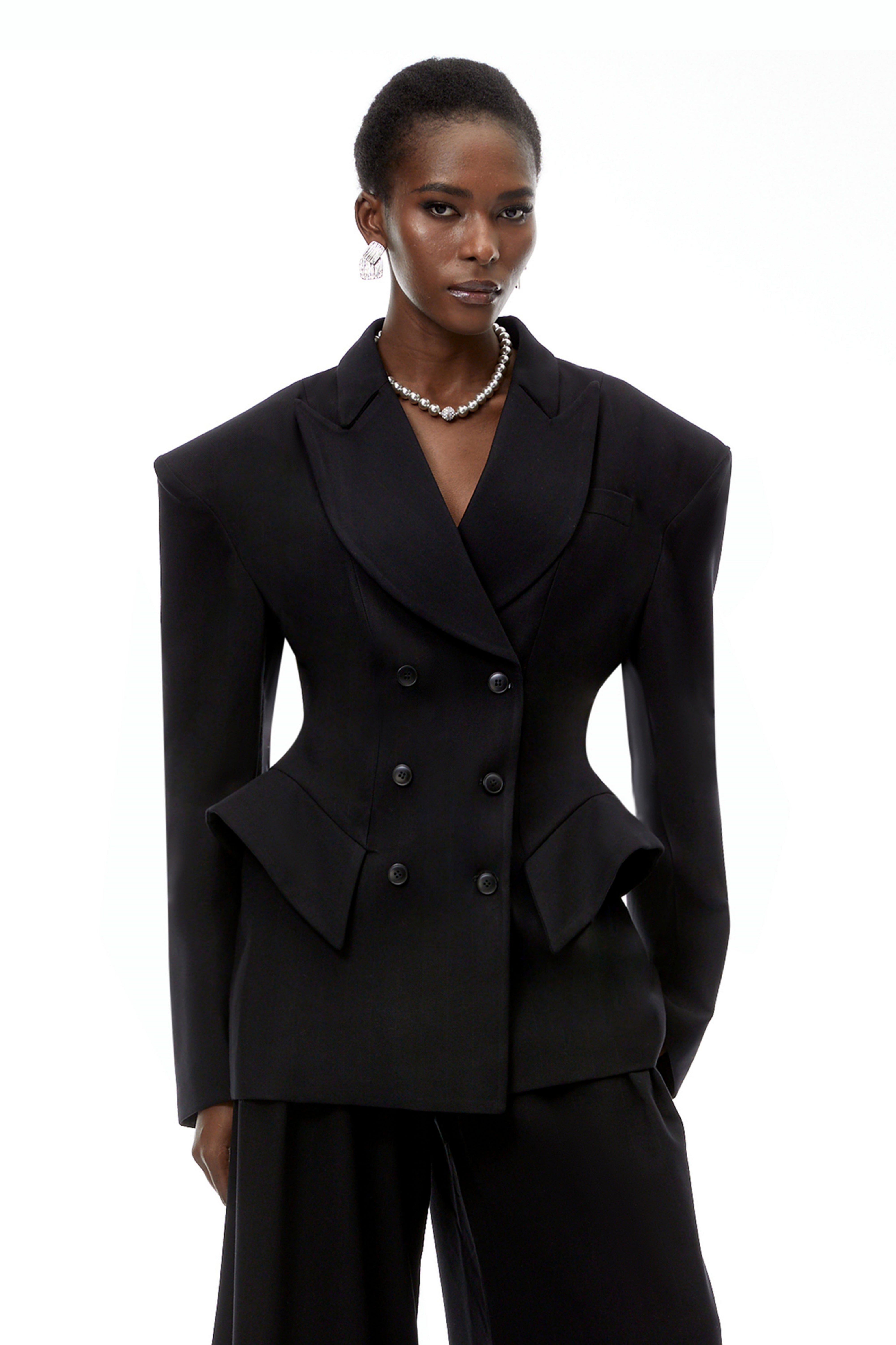 Faith Black Double-Breasted Blazer & Trouser Set (Final Sale)