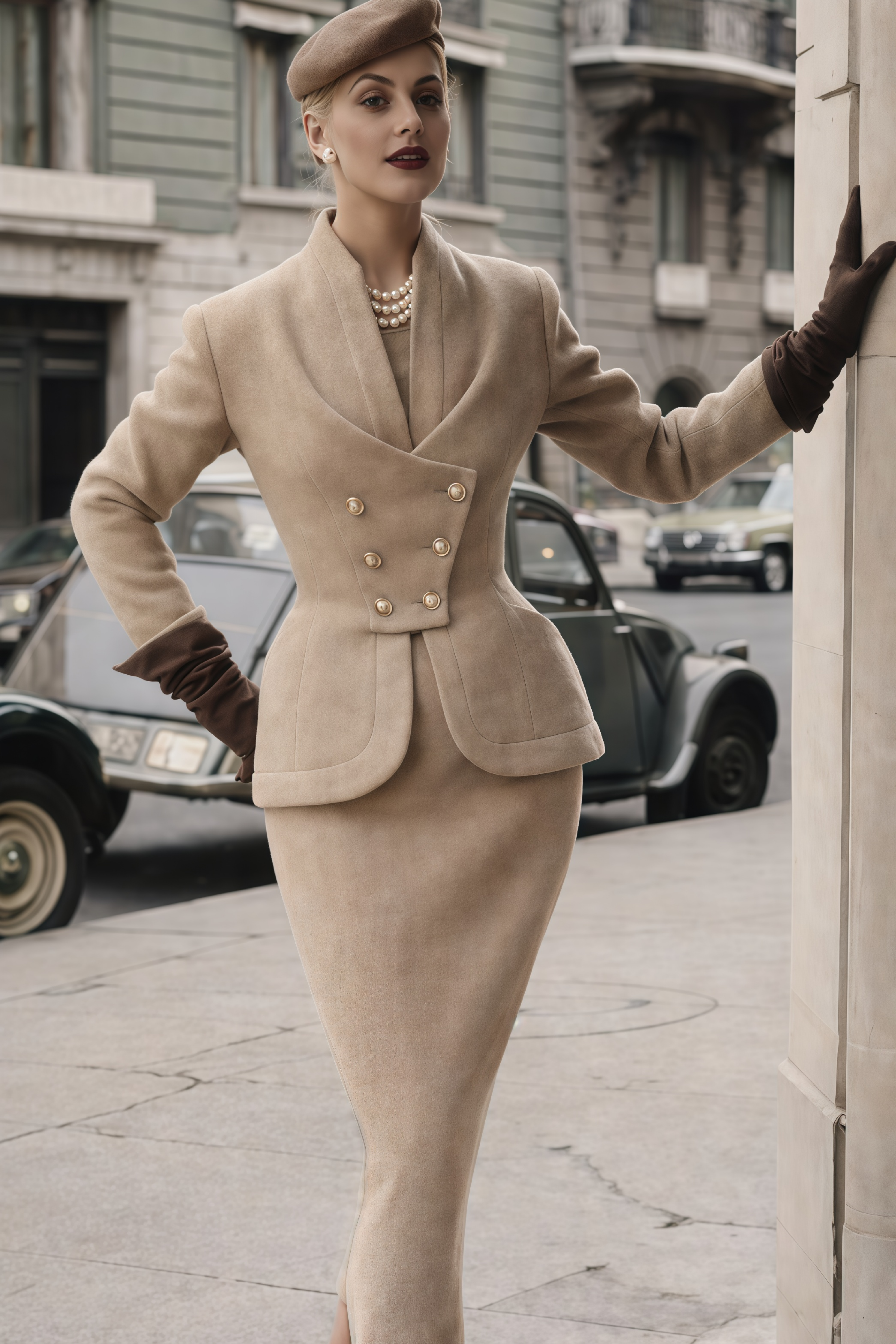 Gracie Grey Double-Breasted Jacket & Skirt Set (Final Sale)