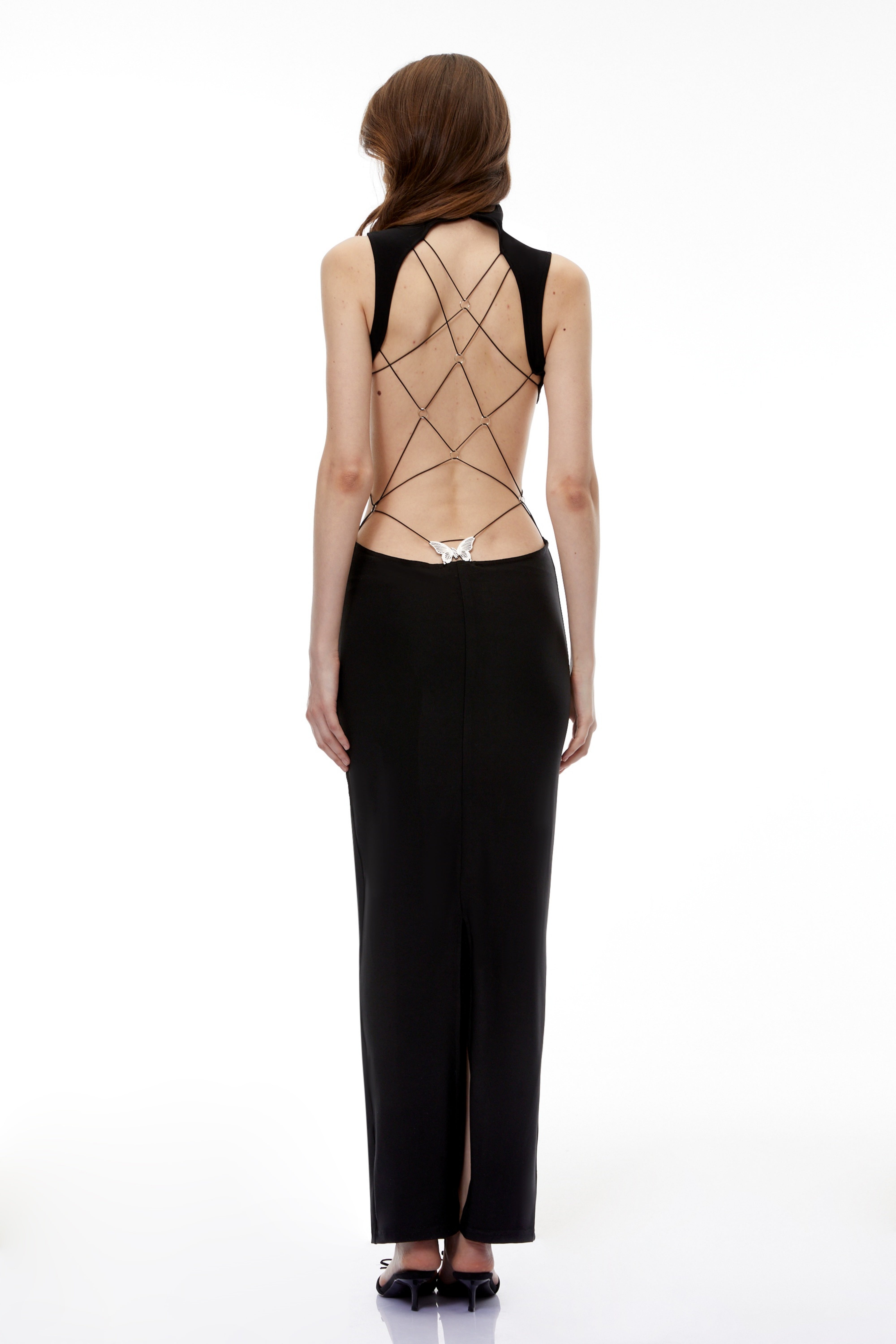 Gwendolen Black Cut-Out Open Back Maxi Dress (Final Sale-US Only)