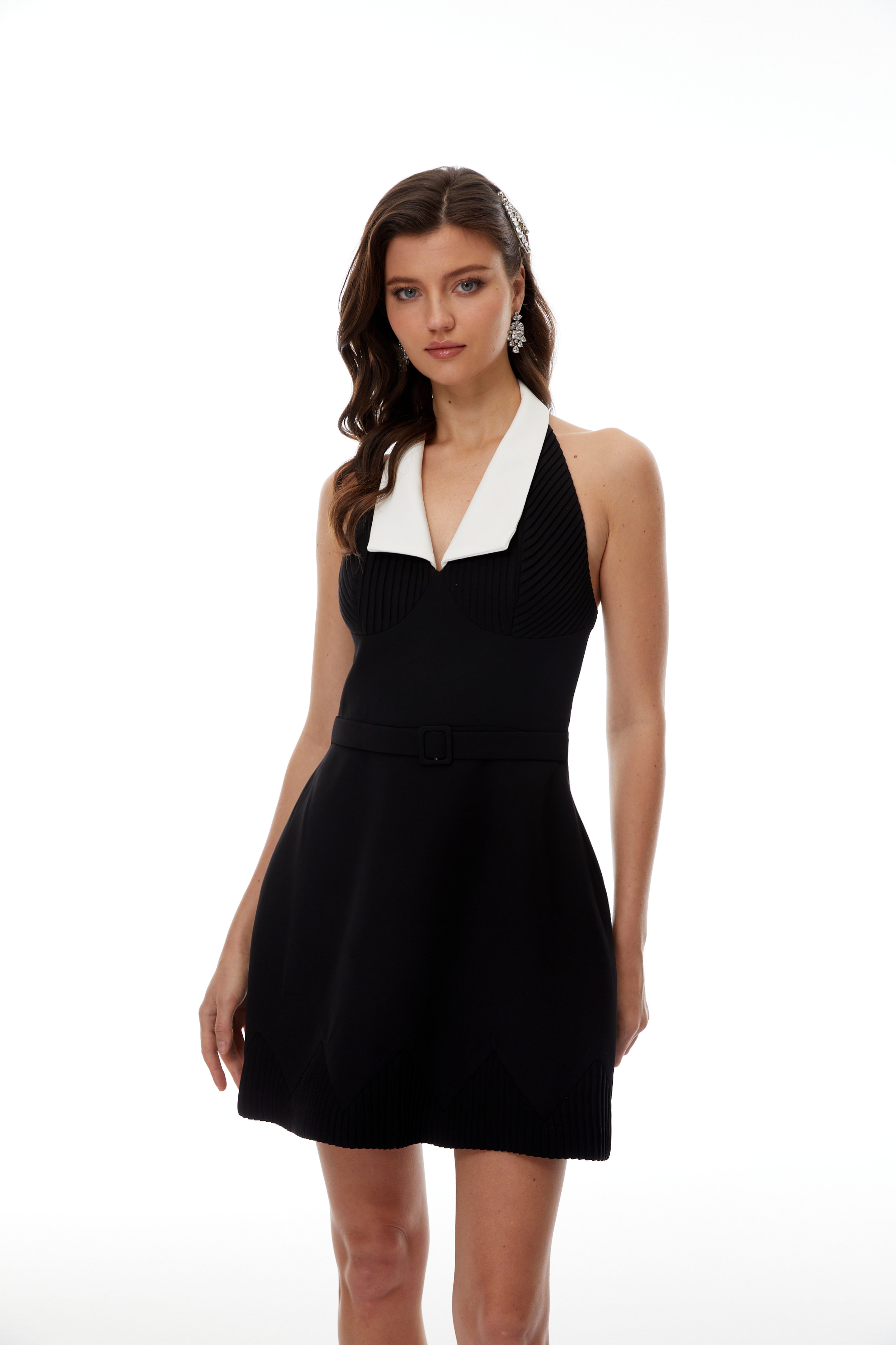 Hazel Black Color Block Mini Dress (Final Sale)