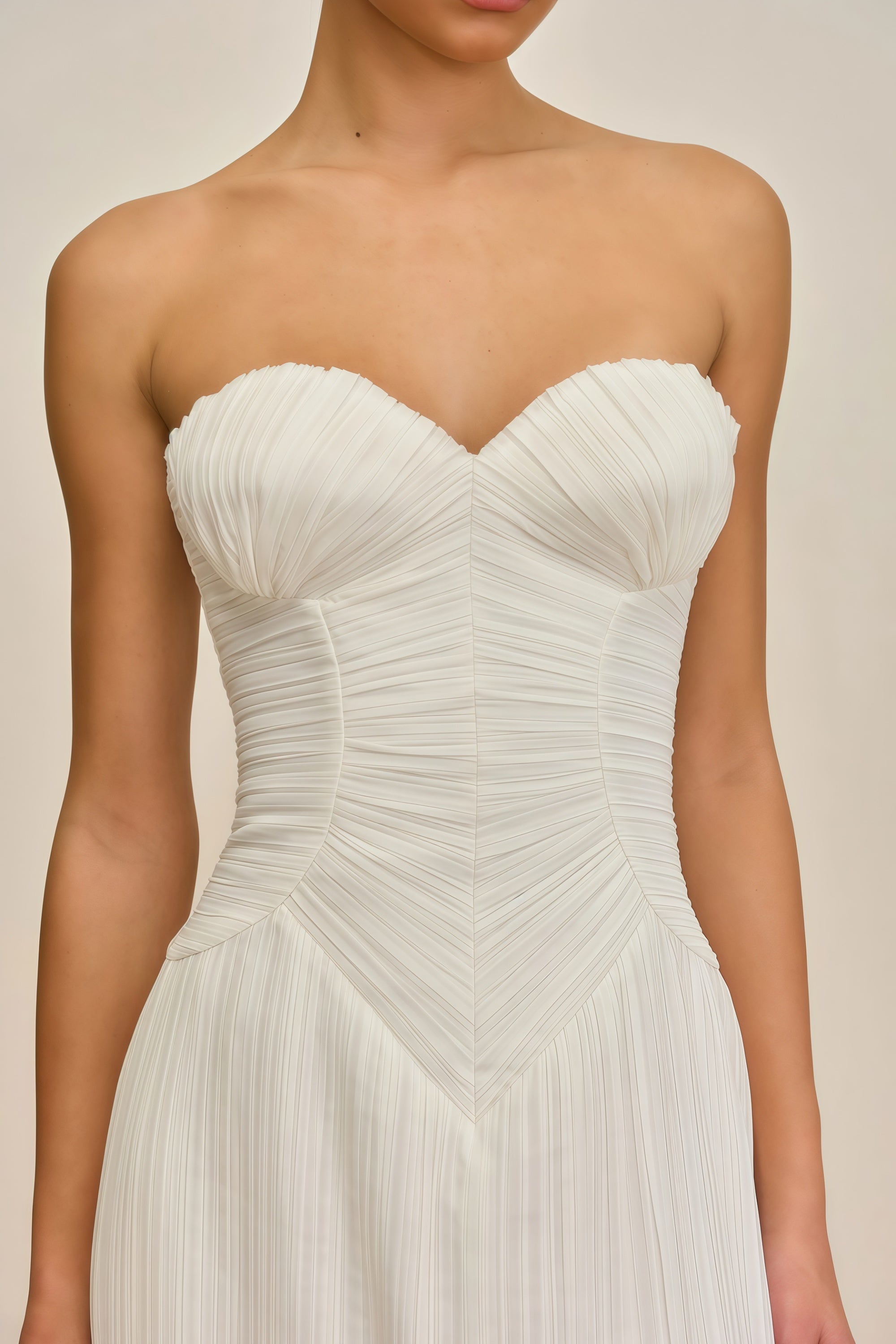 Ilinca White Off-Shoulder Ruched Maxi Dress (Final Sale)