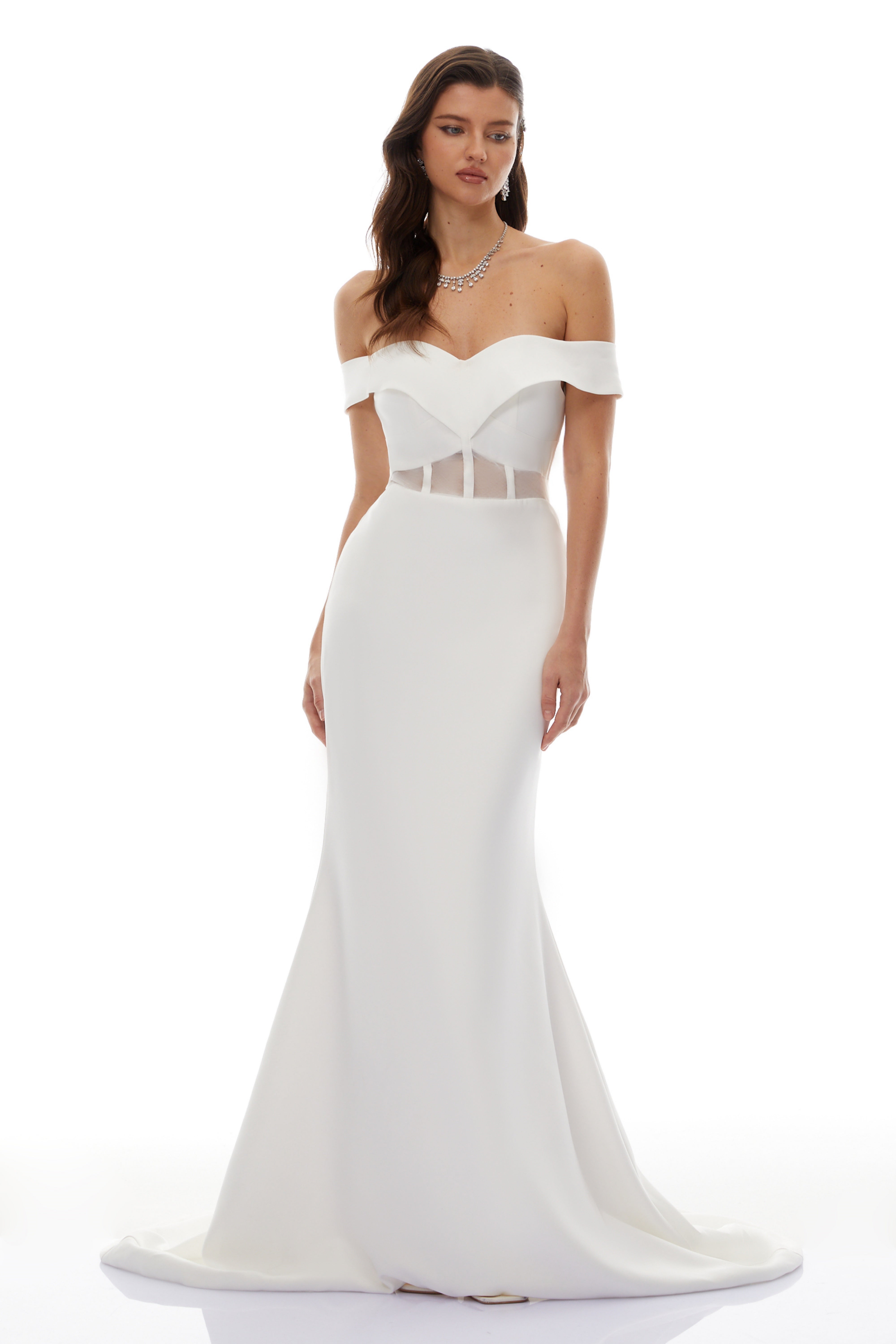 Ingrid White Off Shoulder Mermaid Maxi Dress (Final Sale)