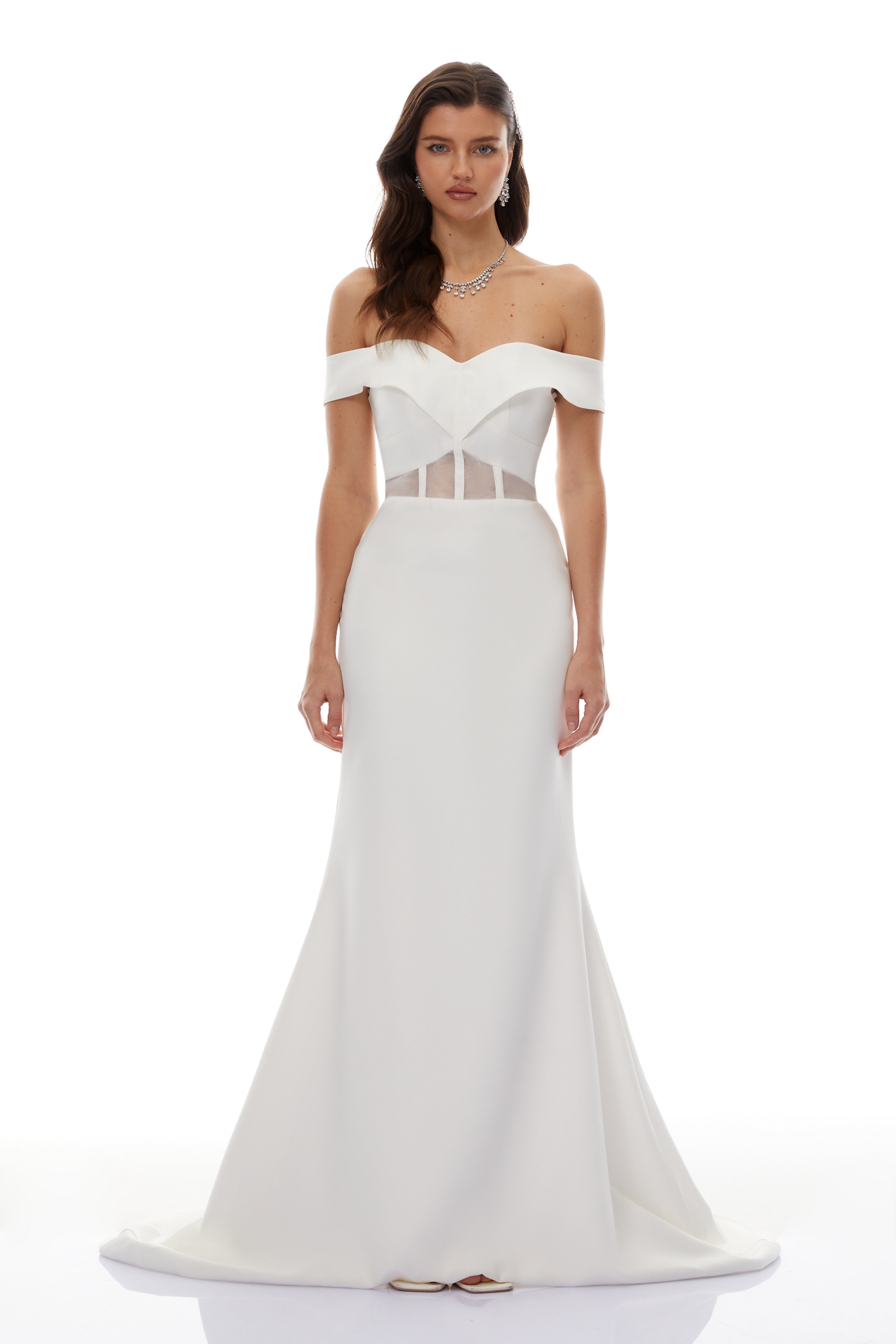 Ingrid White Off Shoulder Mermaid Maxi Dress (Final Sale)