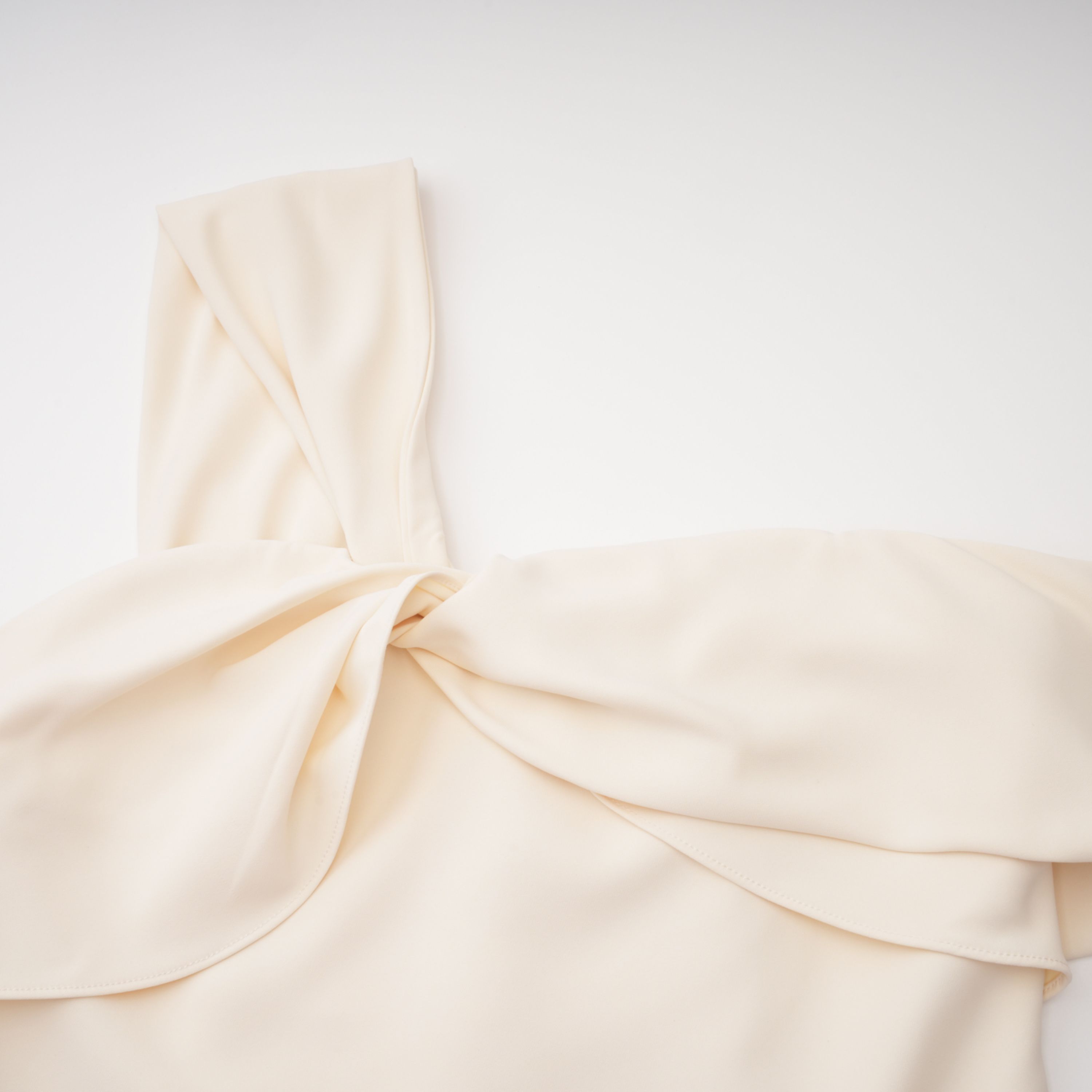 Ismérie Neutrals Off-Shoulder Twisted Mini Dress (Final Sale-US Only)