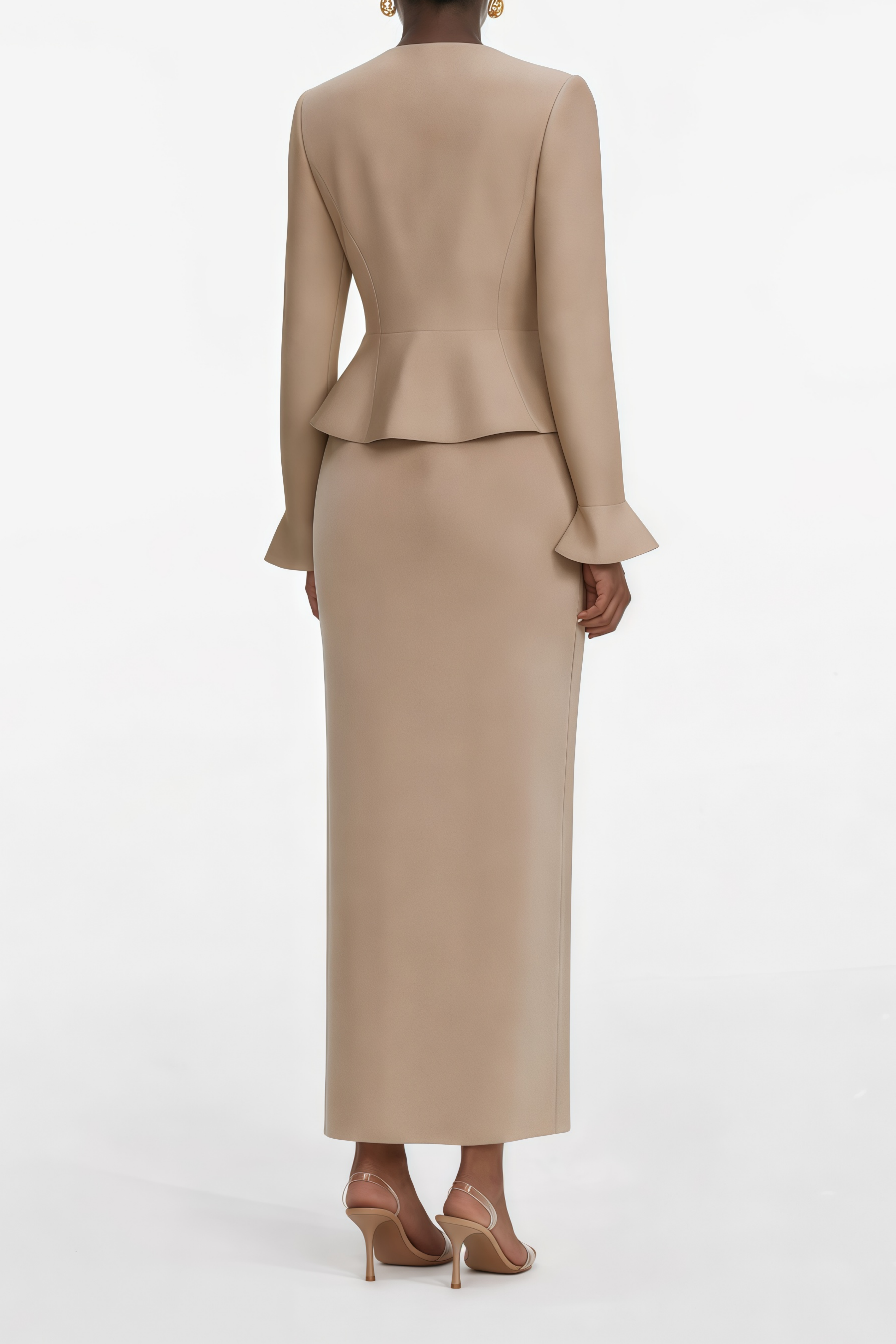 Kayla Gold Crystal Embellished Knit Midi Dress (Final Sale)