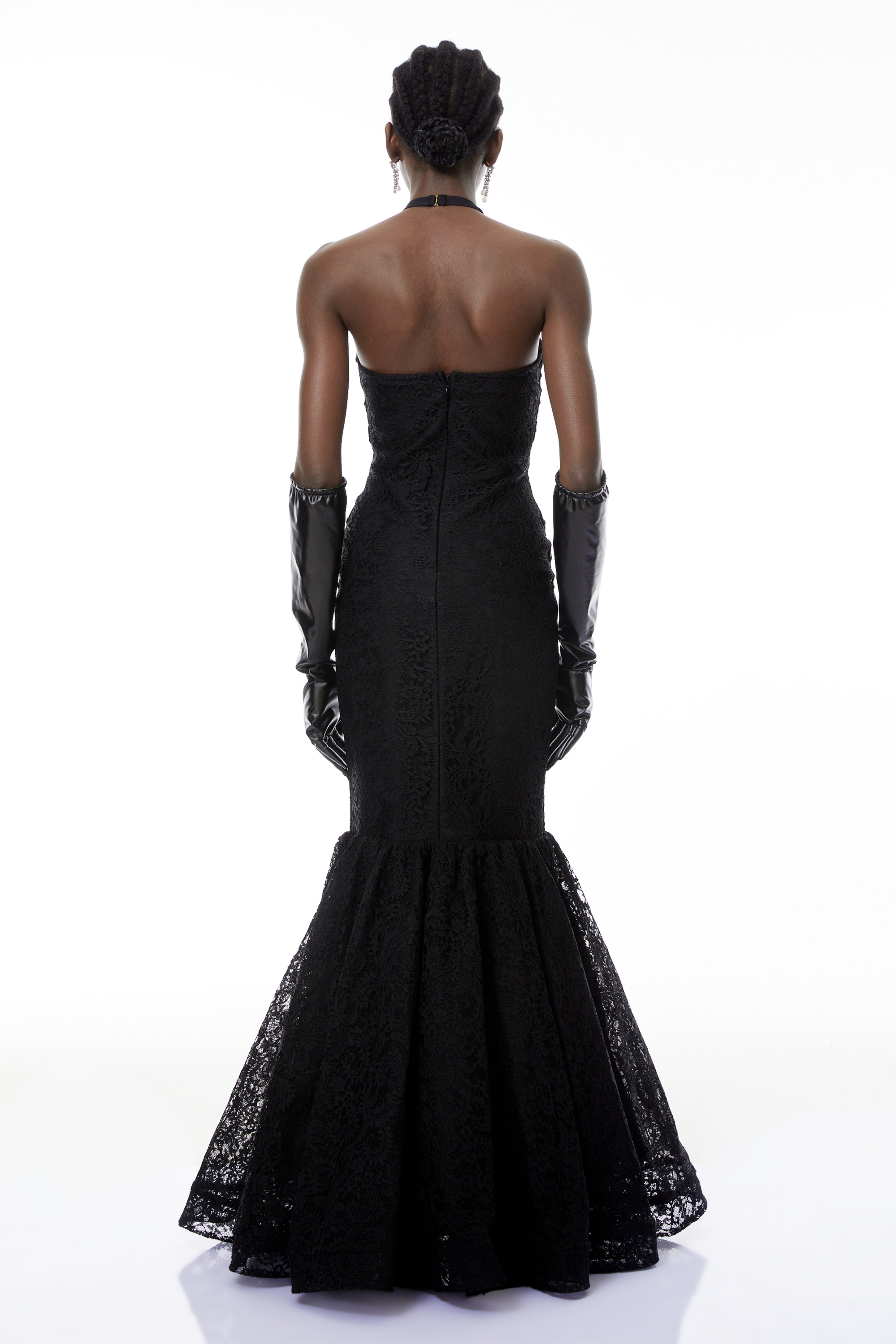 Letiția Black Halterneck Mermaid Maxi Dress (Final Sale)