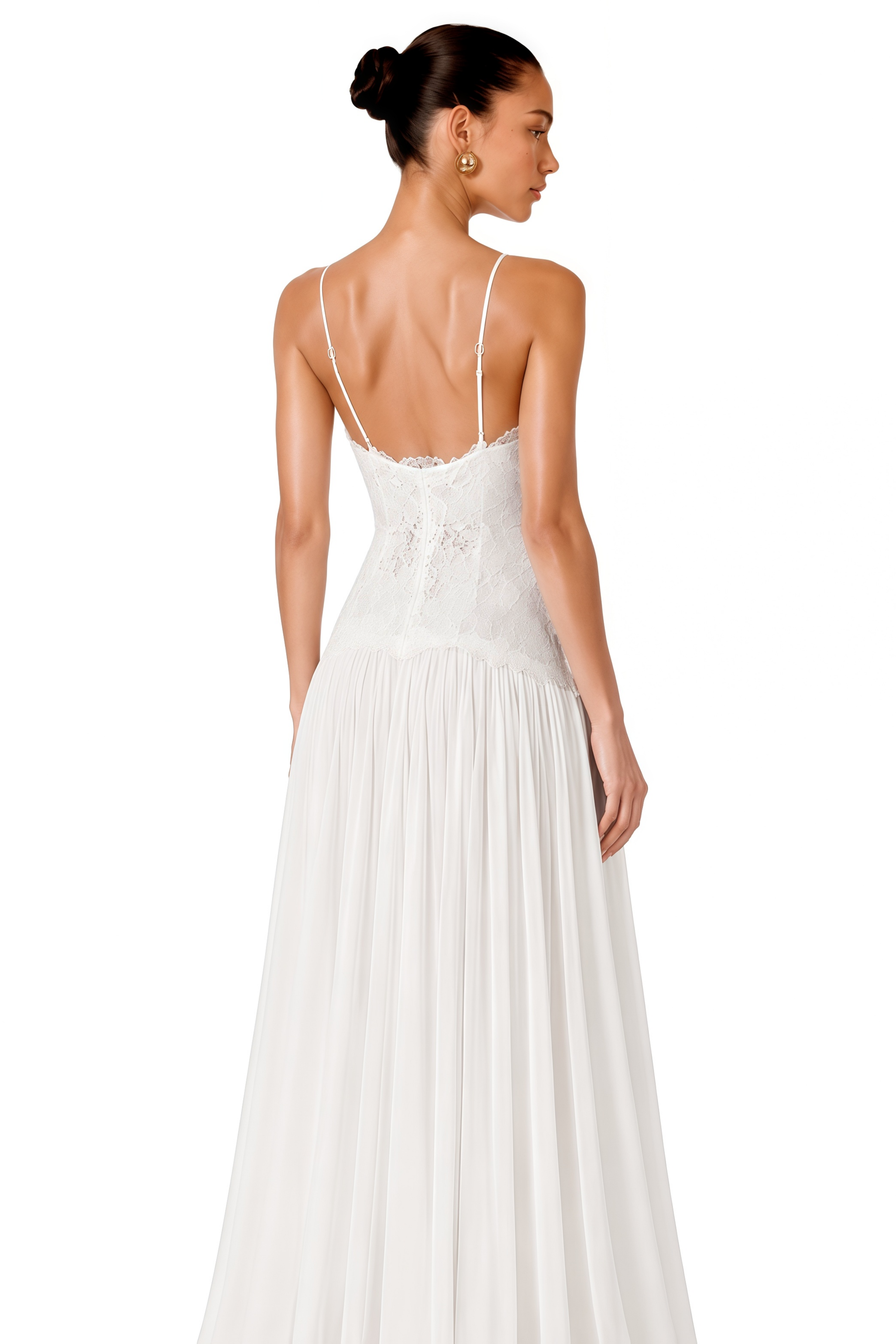 Lucille White Halterneck Flowy Maxi Dress