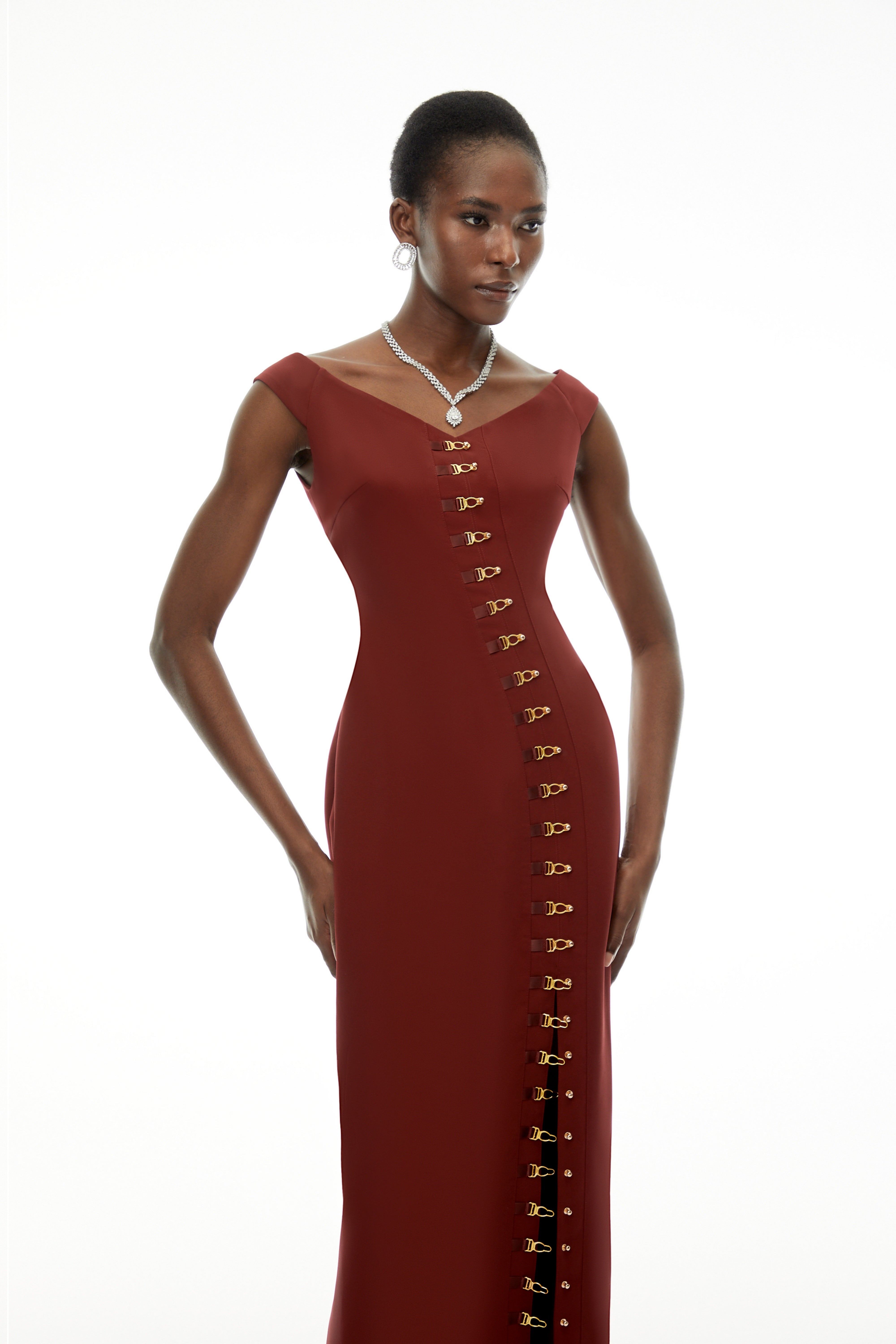 Luna Red Sleeveless Bodycon Maxi Dress