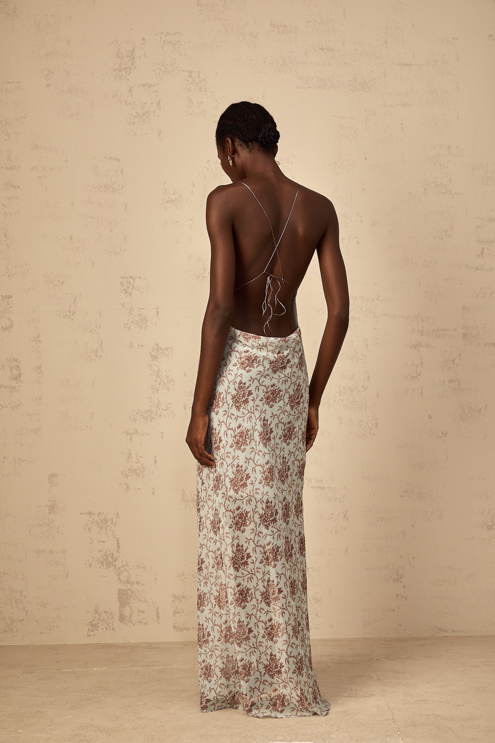 Honorine Blue Sleeveless Floral Print Maxi Dress (Final Sale)