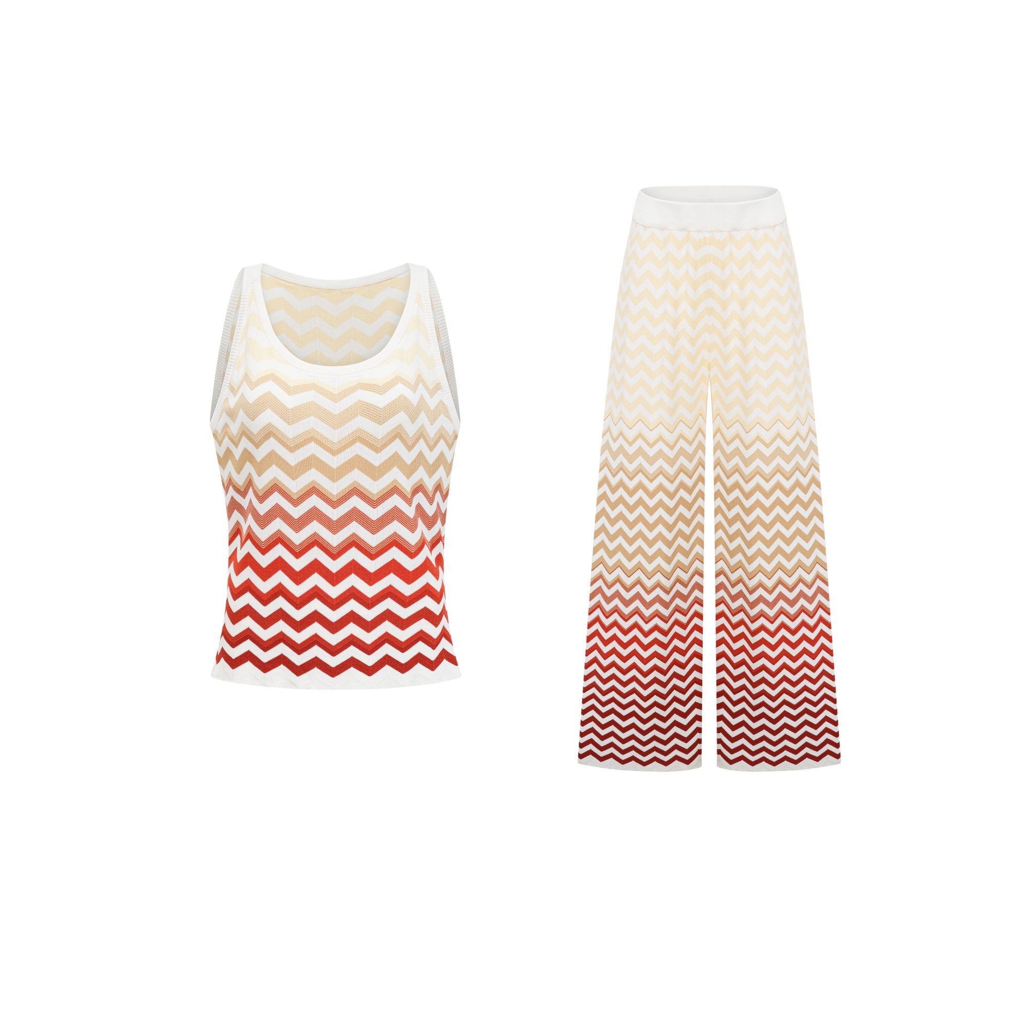 Isabelle Yellow Zigzag Knit Matching Set (Final Sale-US Only)