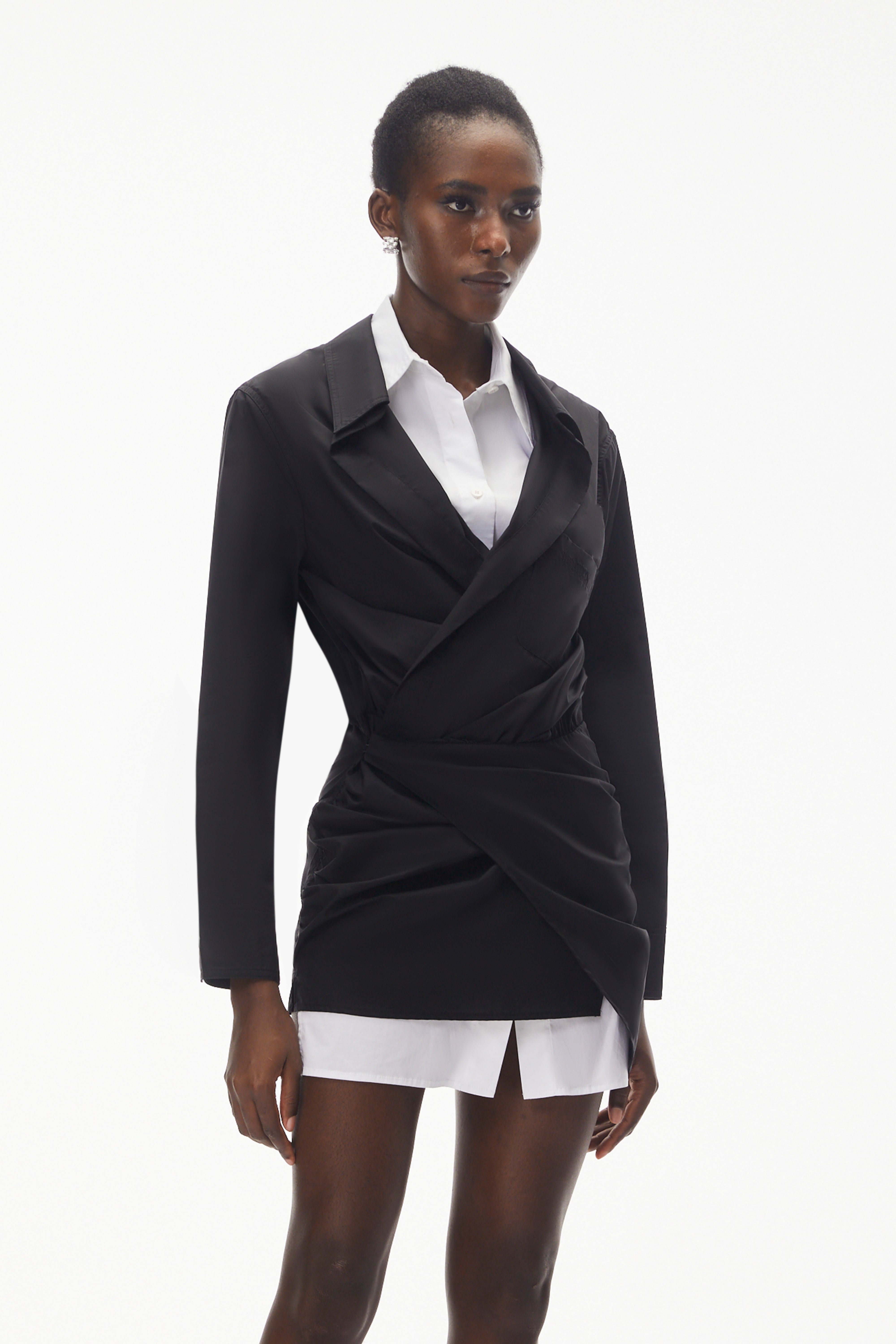 Mahtab Black Color Block Shirt Dress (Final Sale)
