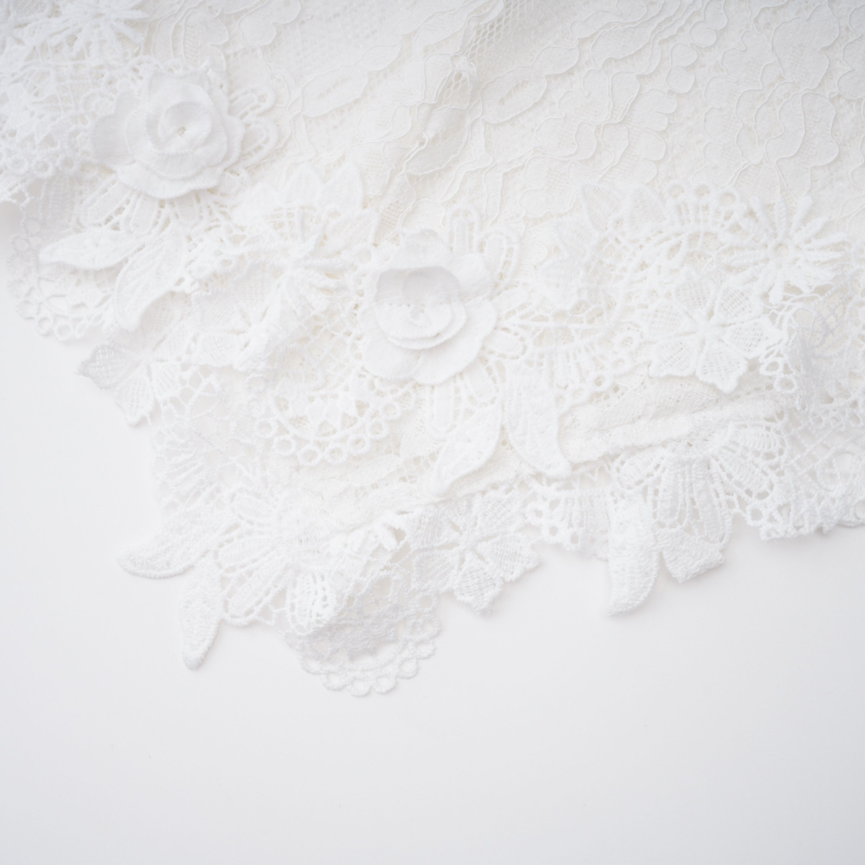 Mandana White Lace Mini Dress with Cape (Final Sale-US Only)
