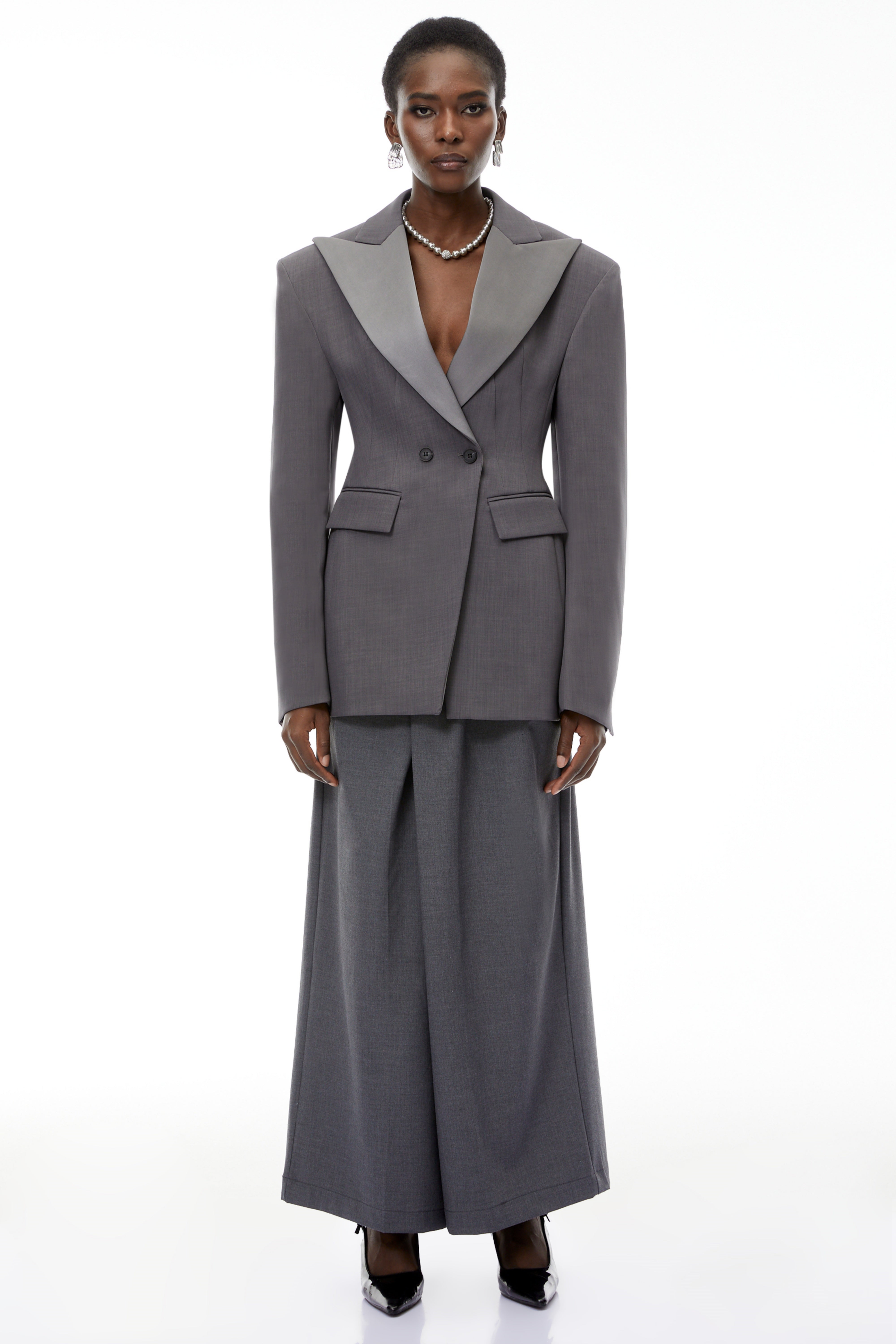 Marcellus Grey Peak Lapels Blazer (Final Sale)
