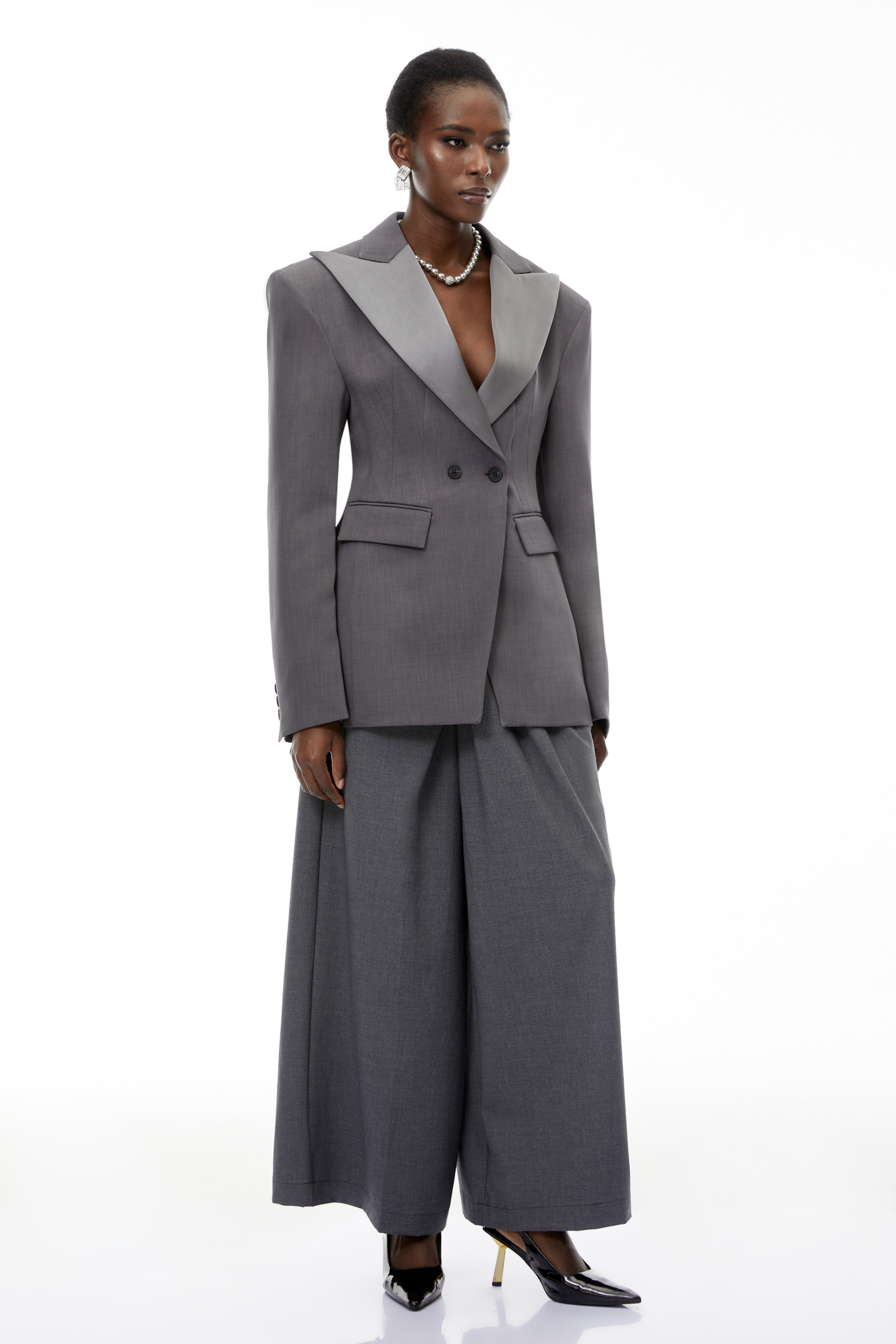 Marcellus Grey Peak Lapels Blazer (Final Sale)