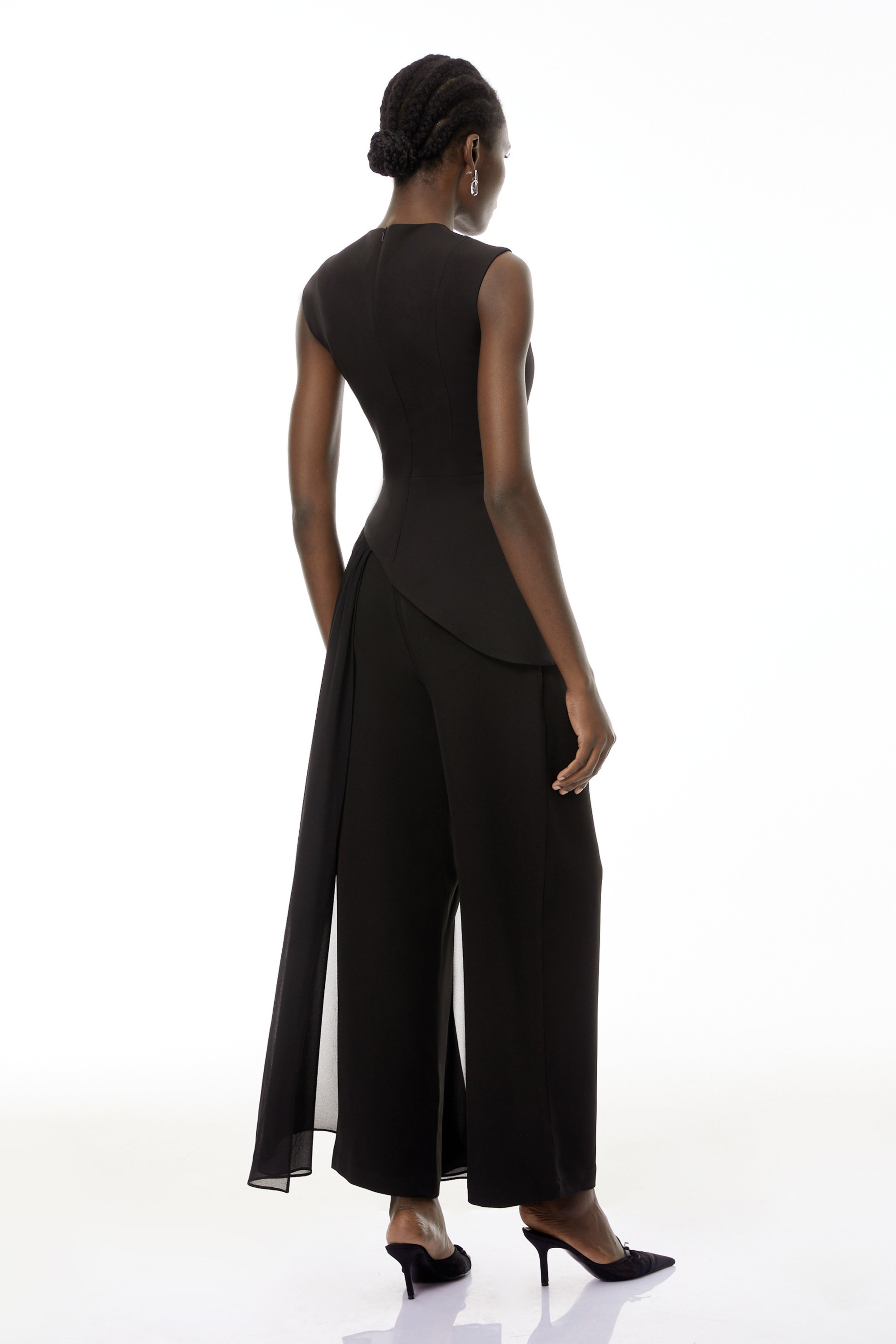 Margaux Black Asymmetrical Top & Trousers Set (Final Sale)