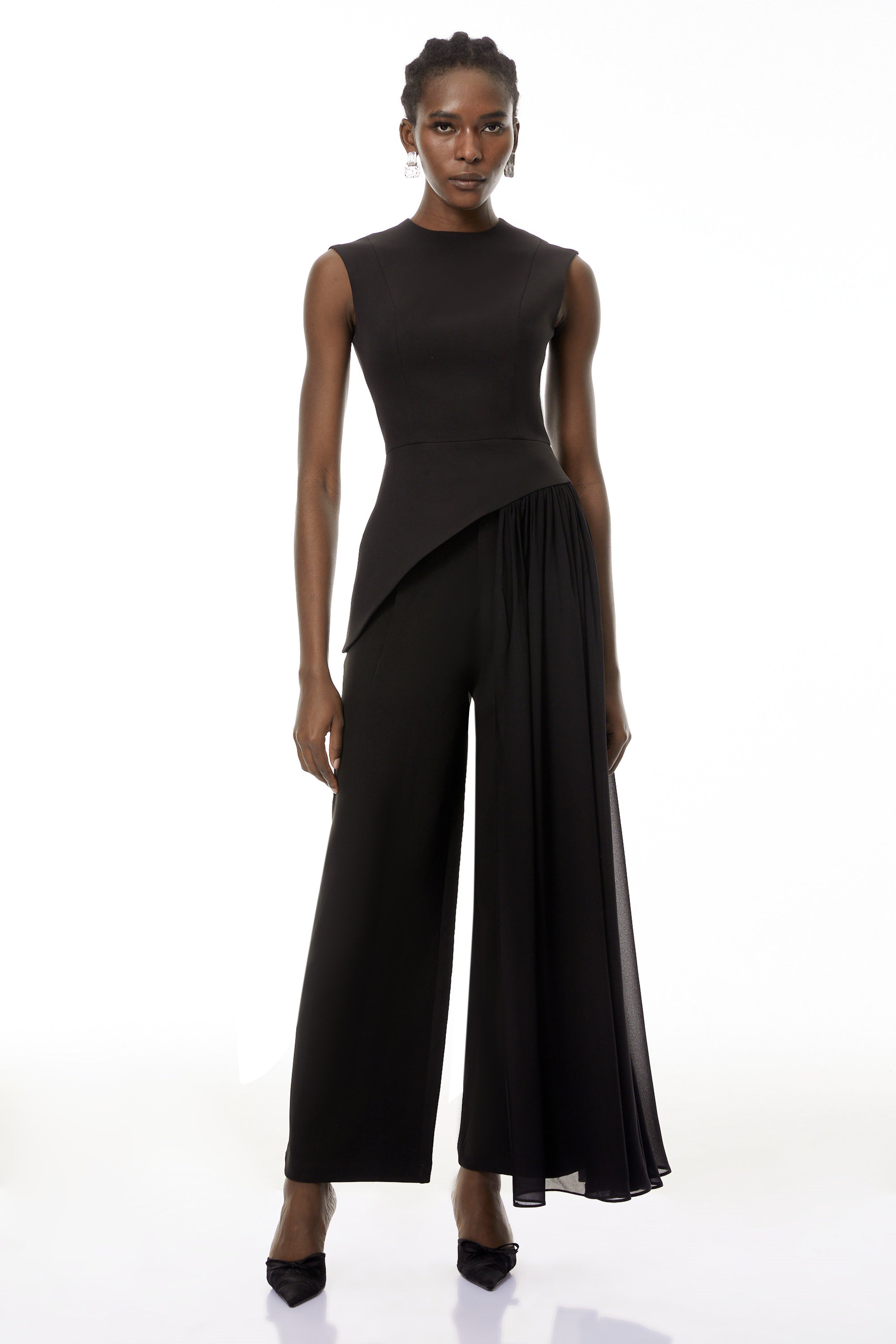Margaux Black Asymmetrical Top & Trousers Set (Final Sale)