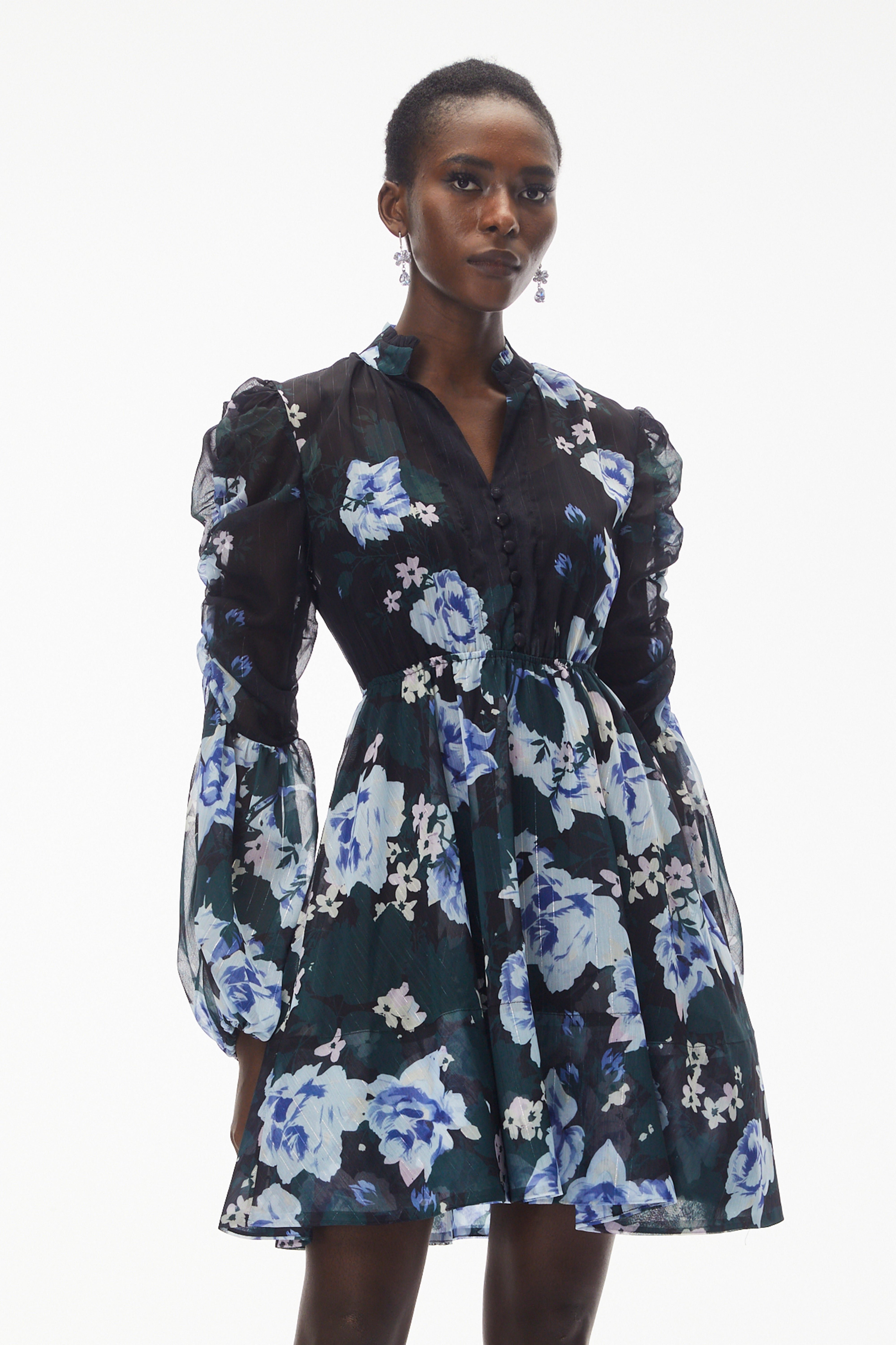 Martha Black Floral Print Mini Dress (Final Sale-US Only)