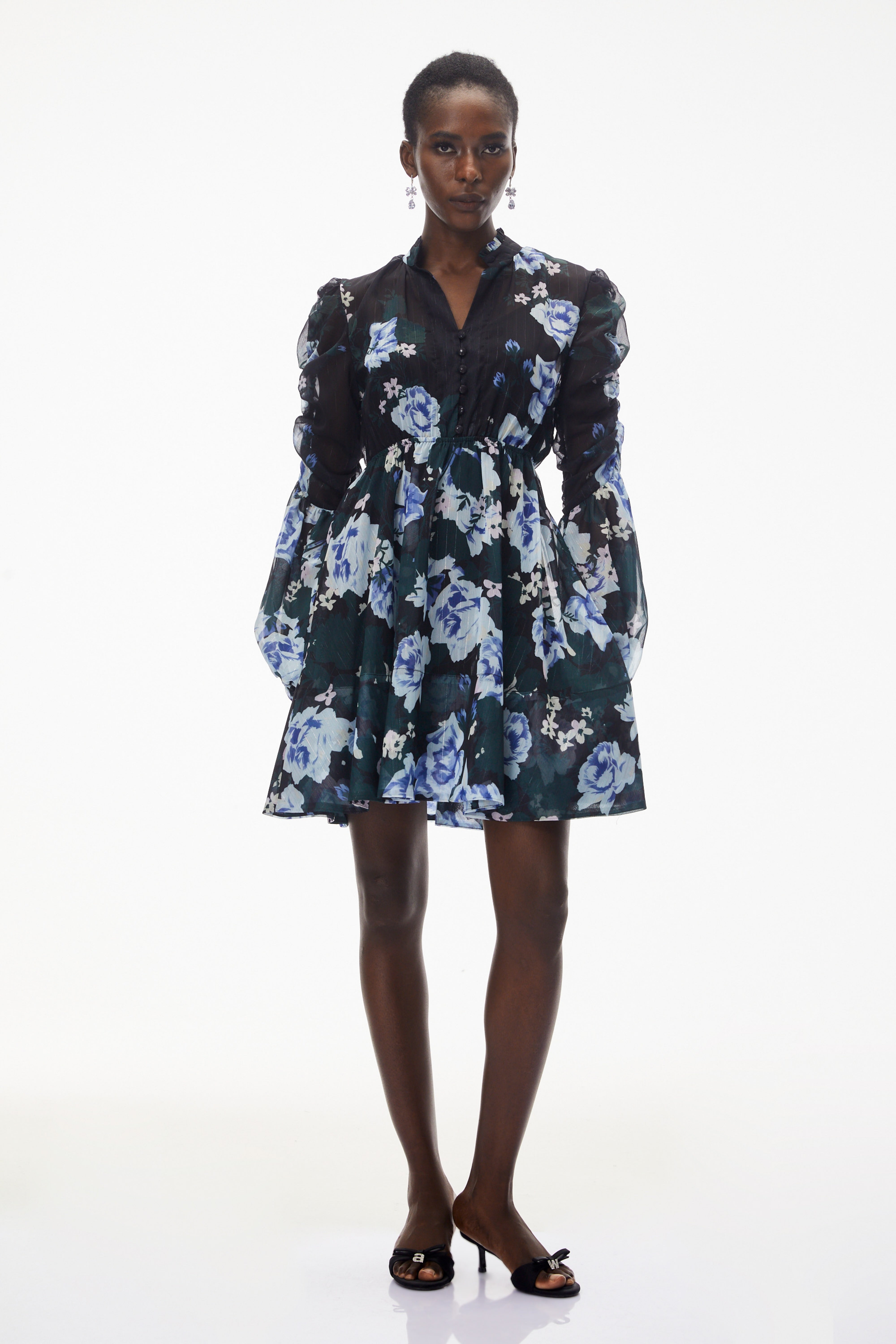 Martha Black Floral Print Mini Dress (Final Sale-US Only)