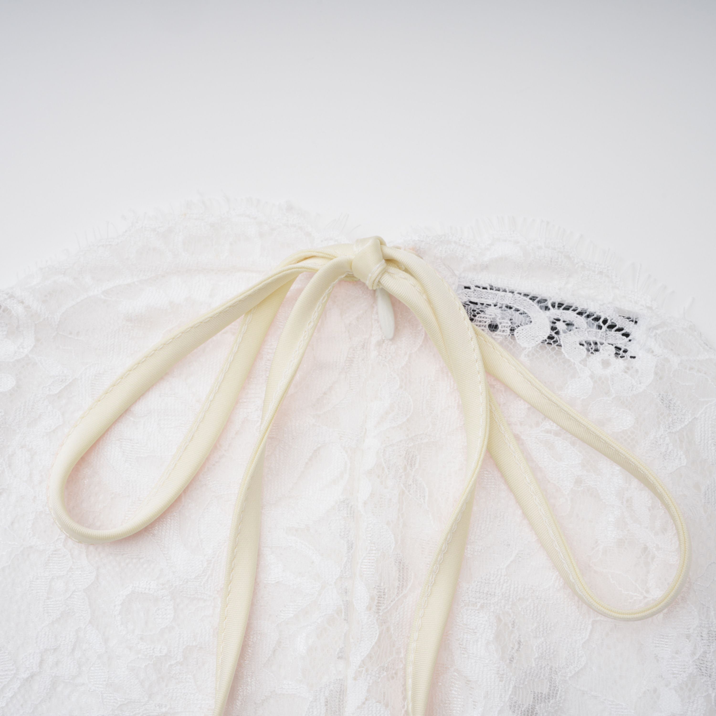 White Lace Convertible Gown with Detachable Skirt