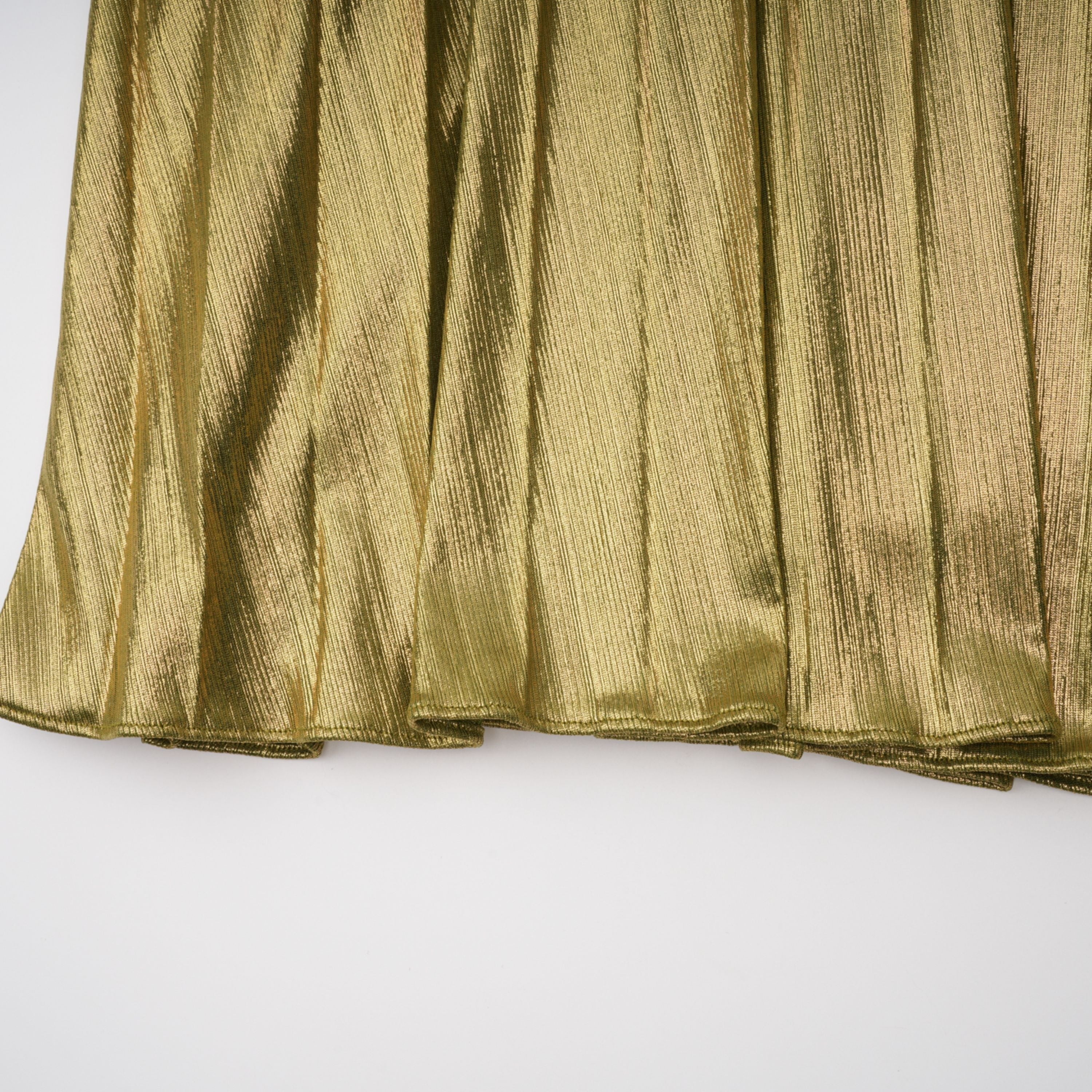 Nadya Olive Green Halterneck Ruched Maxi Dress (Final Sale-US Only)