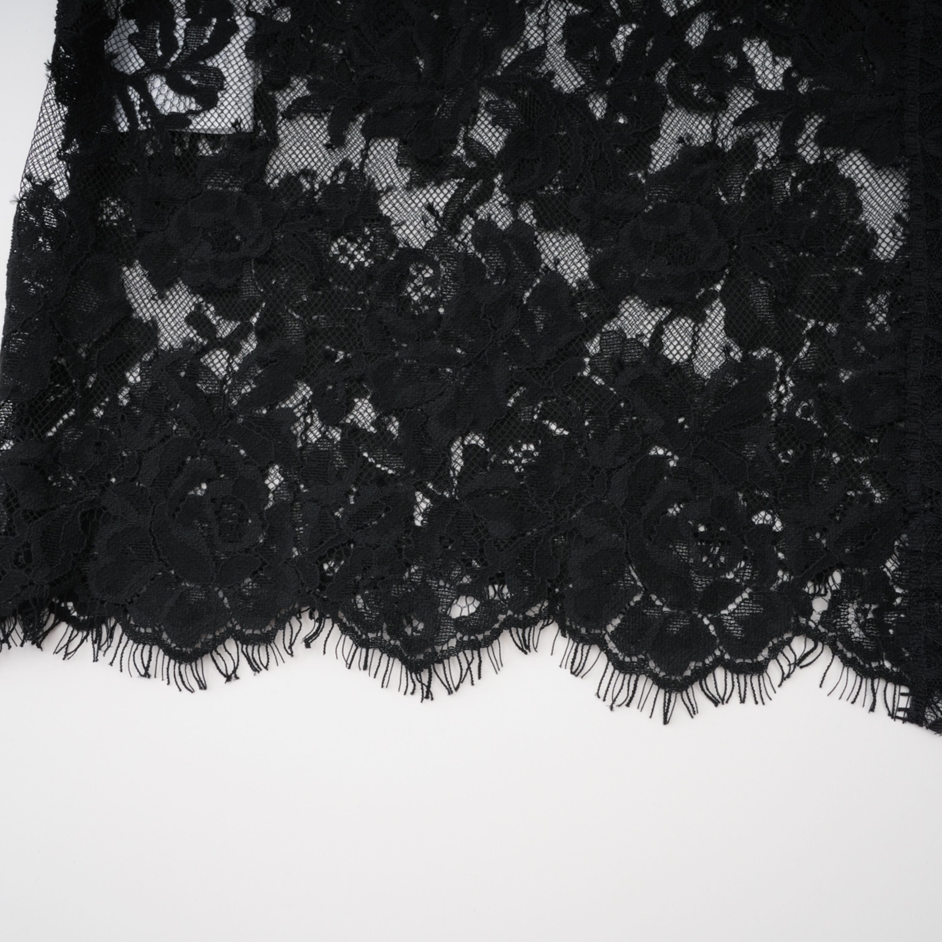 Olesya Black Semi Sheer Lace Maxi Dress (Final Sale-US Only)