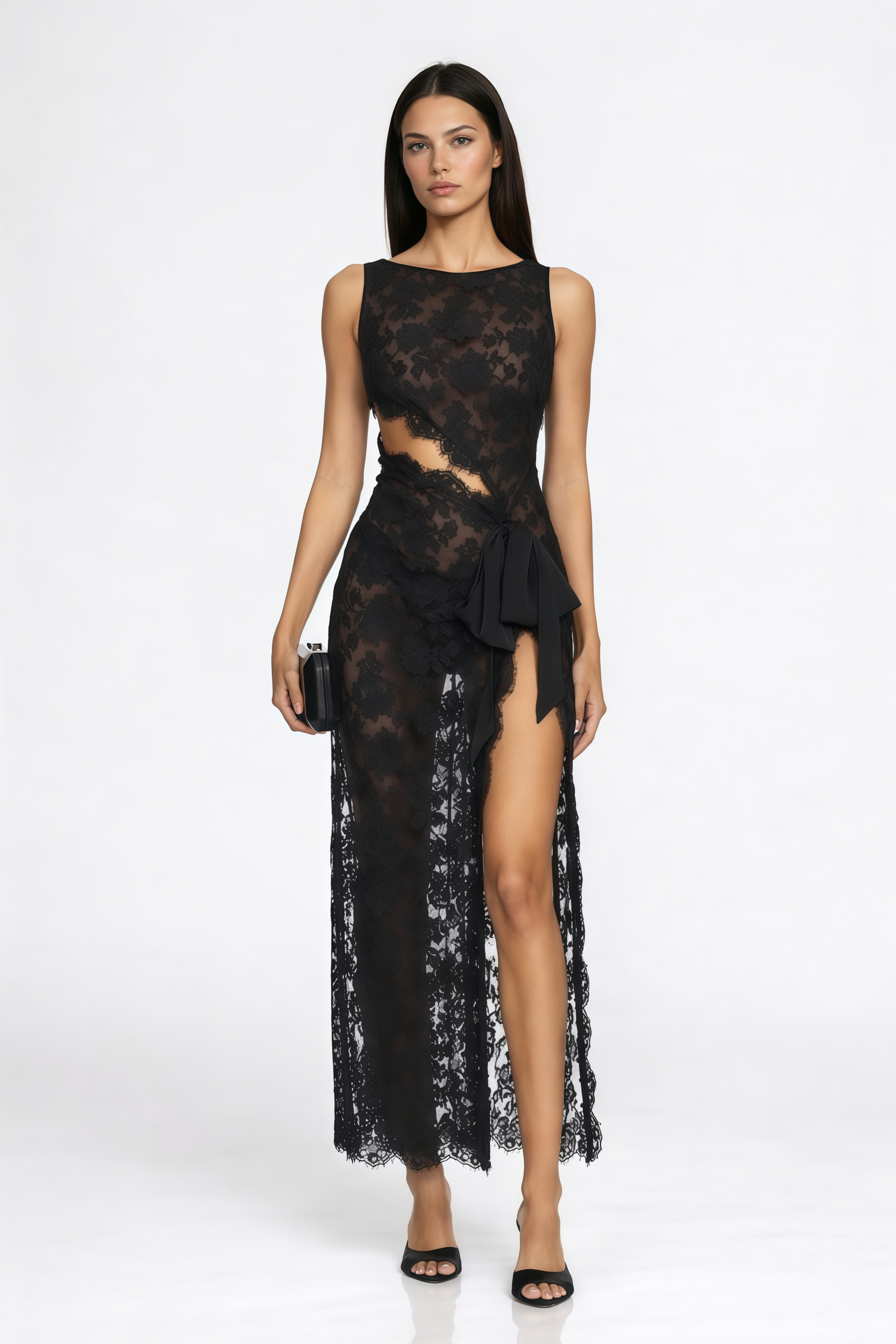 High Slit Lace Maxi Dress