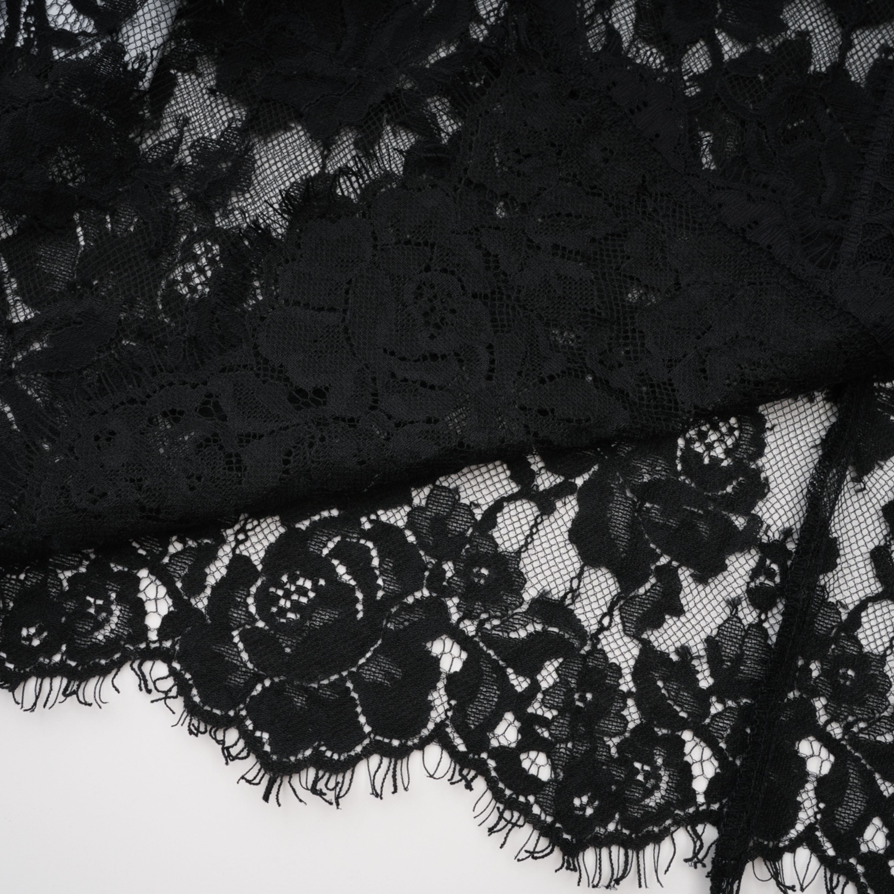 Olesya Black Semi Sheer Lace Maxi Dress (Final Sale-US Only)