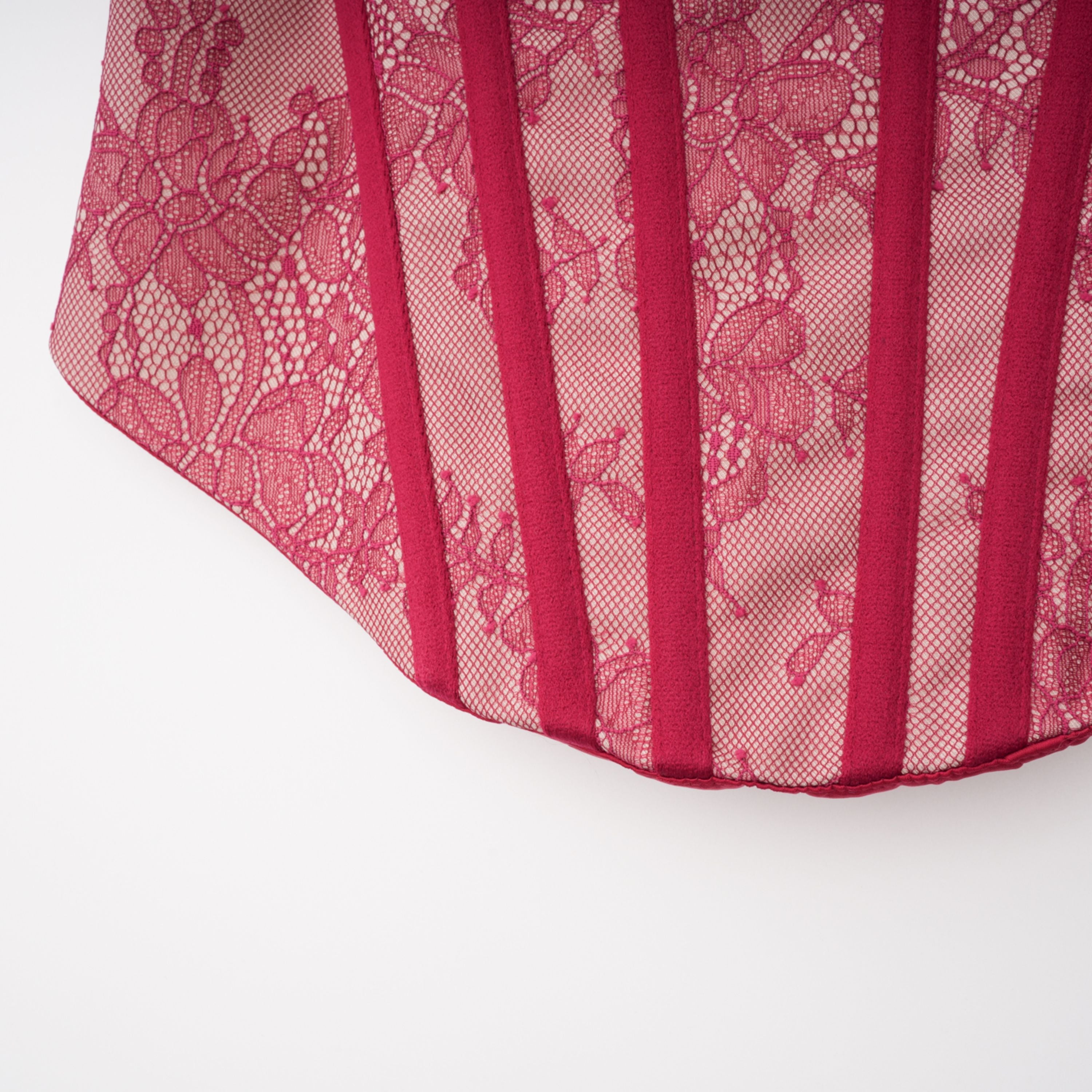 Olesya Red Lace Top & Ruched Skirt Set (Final Sale-US Only)