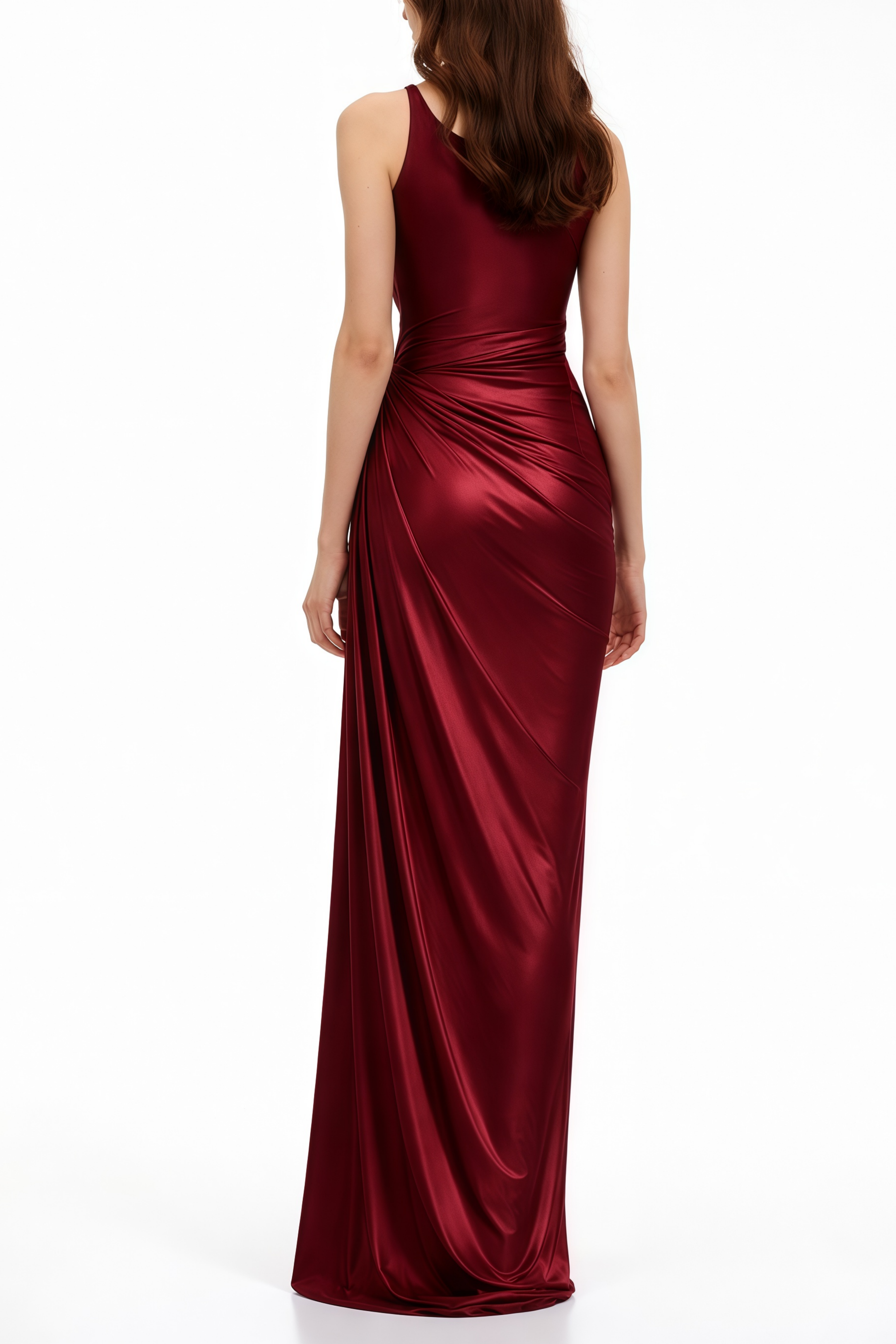 Samuri Burgundy Cowl Neck Slip Maxi Dress (Final Sale-US Only)